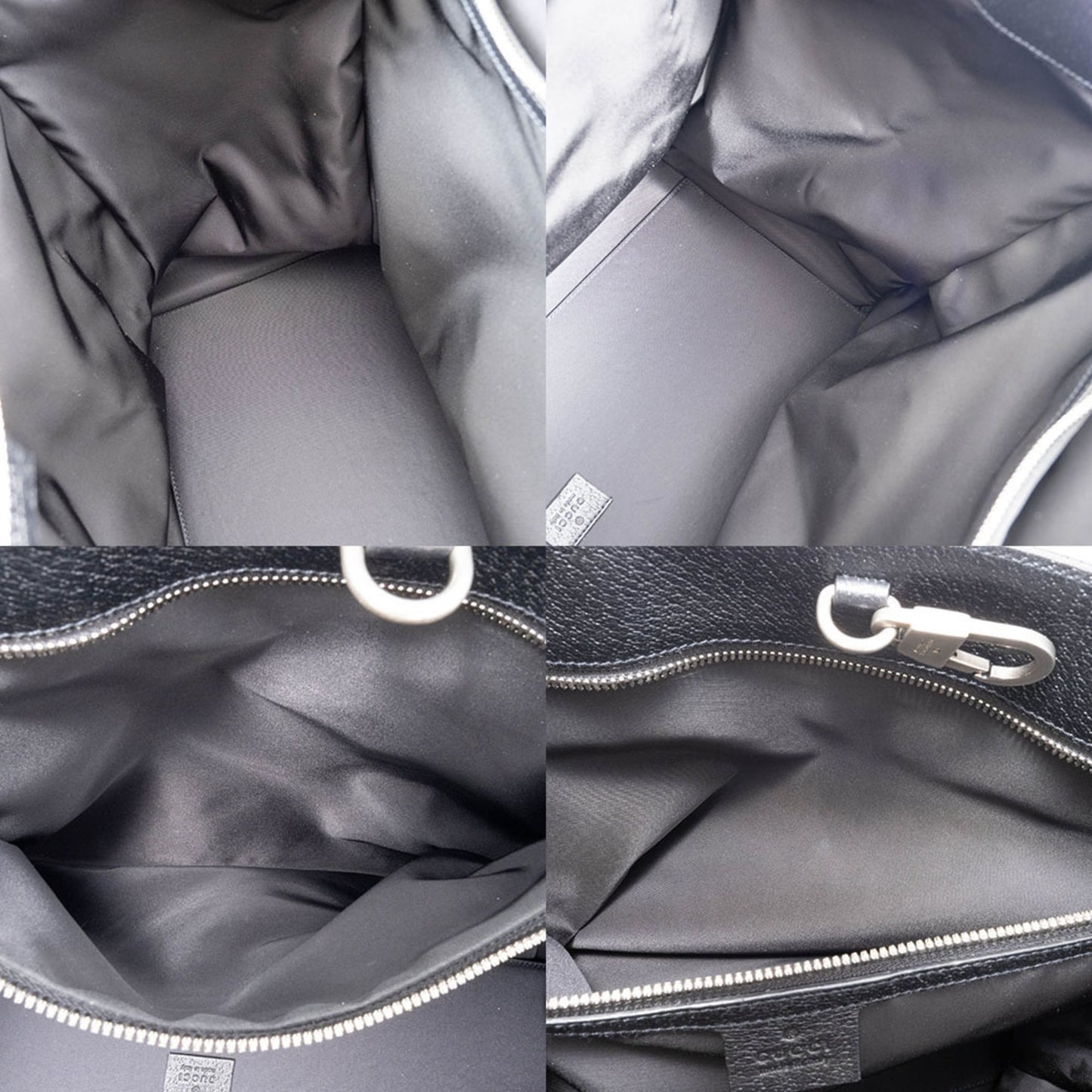 Gucci Black Nylon Leather Tote Bag ( )