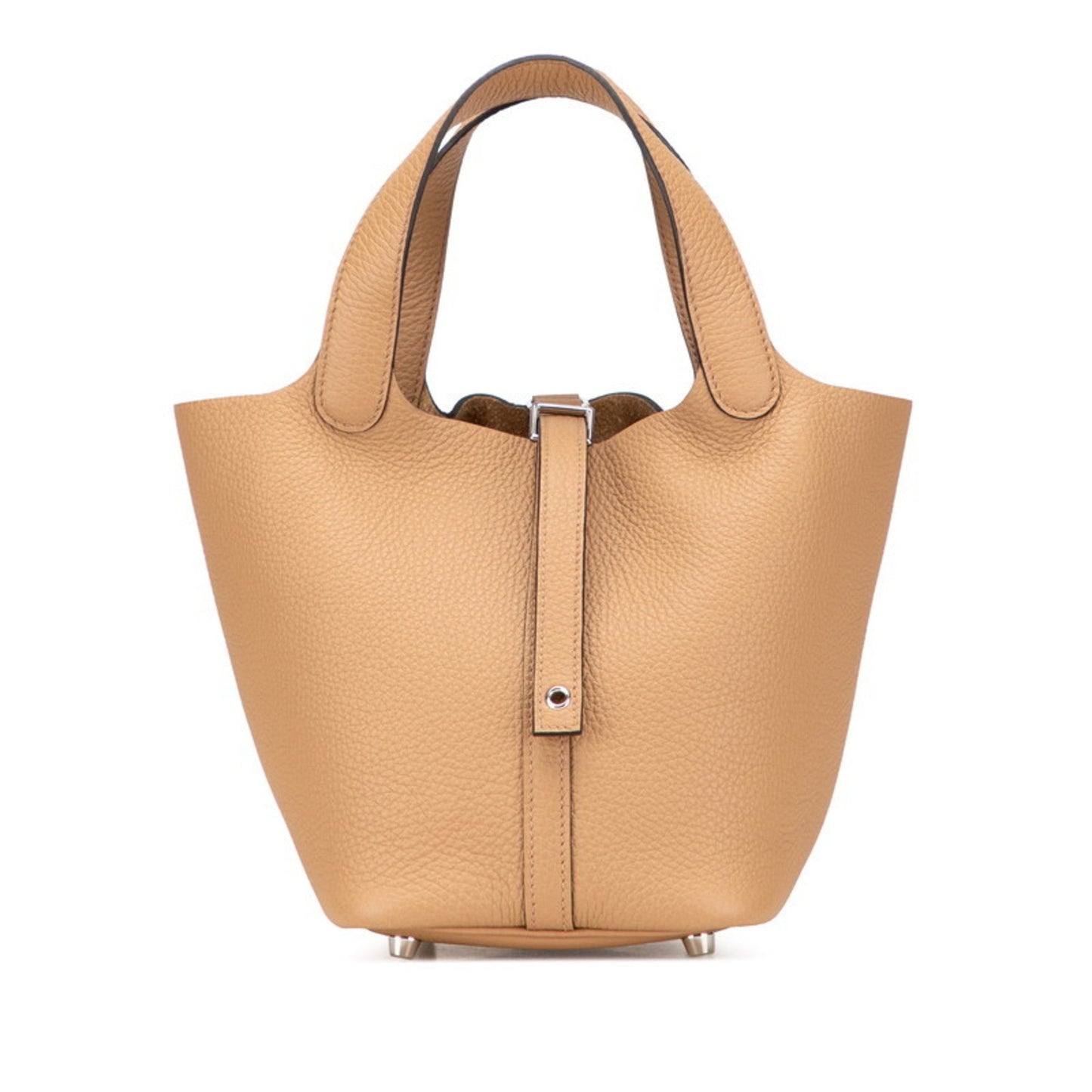 Hermes Picotin Silver Taurillon Clemence Leather Handbag ( )
