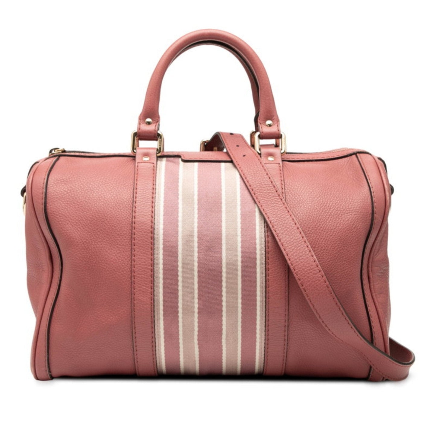 Gucci Pink Canvas Leather Boston Bag Shoulder Bag ( )