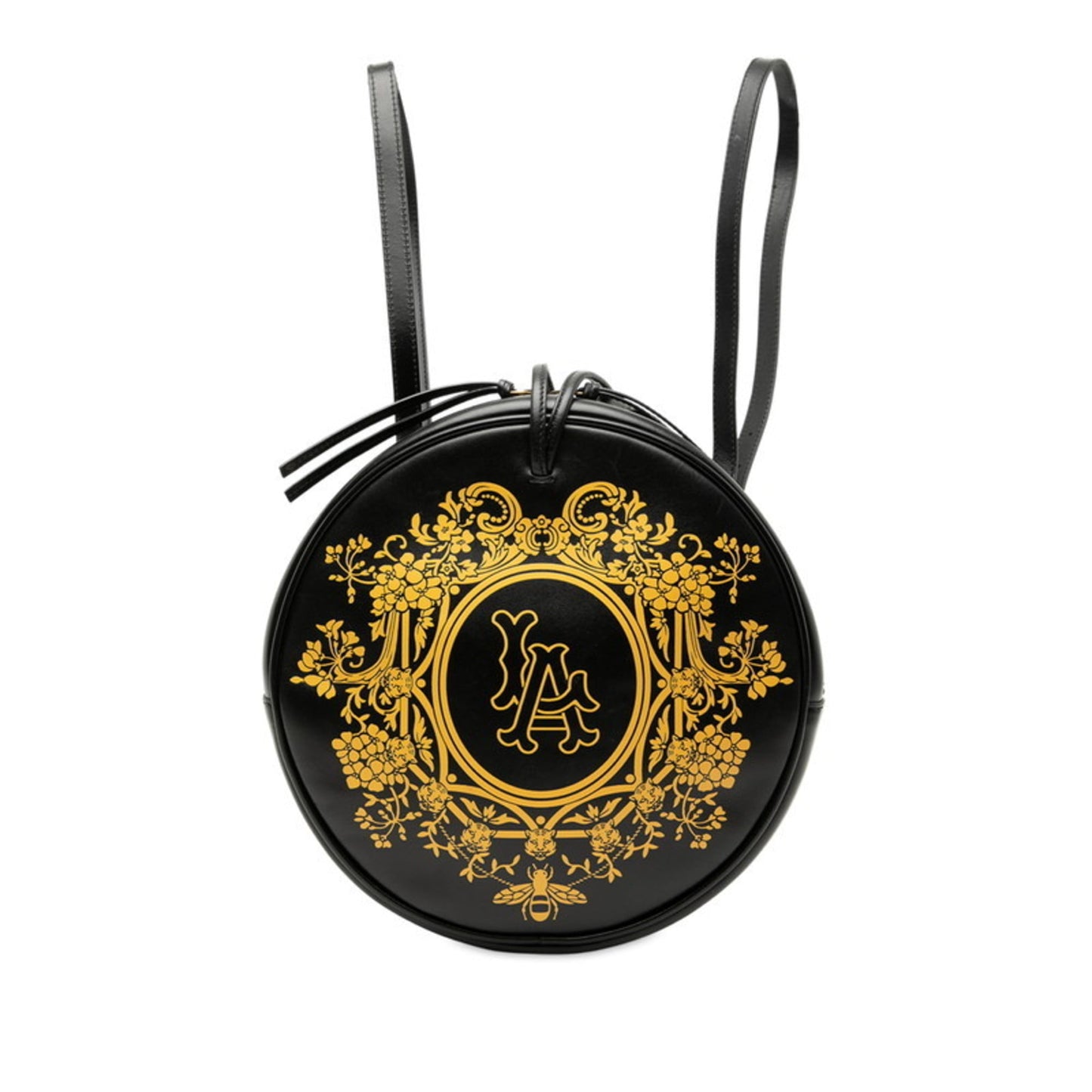 Gucci Black Yellow Leather Backpack ( )