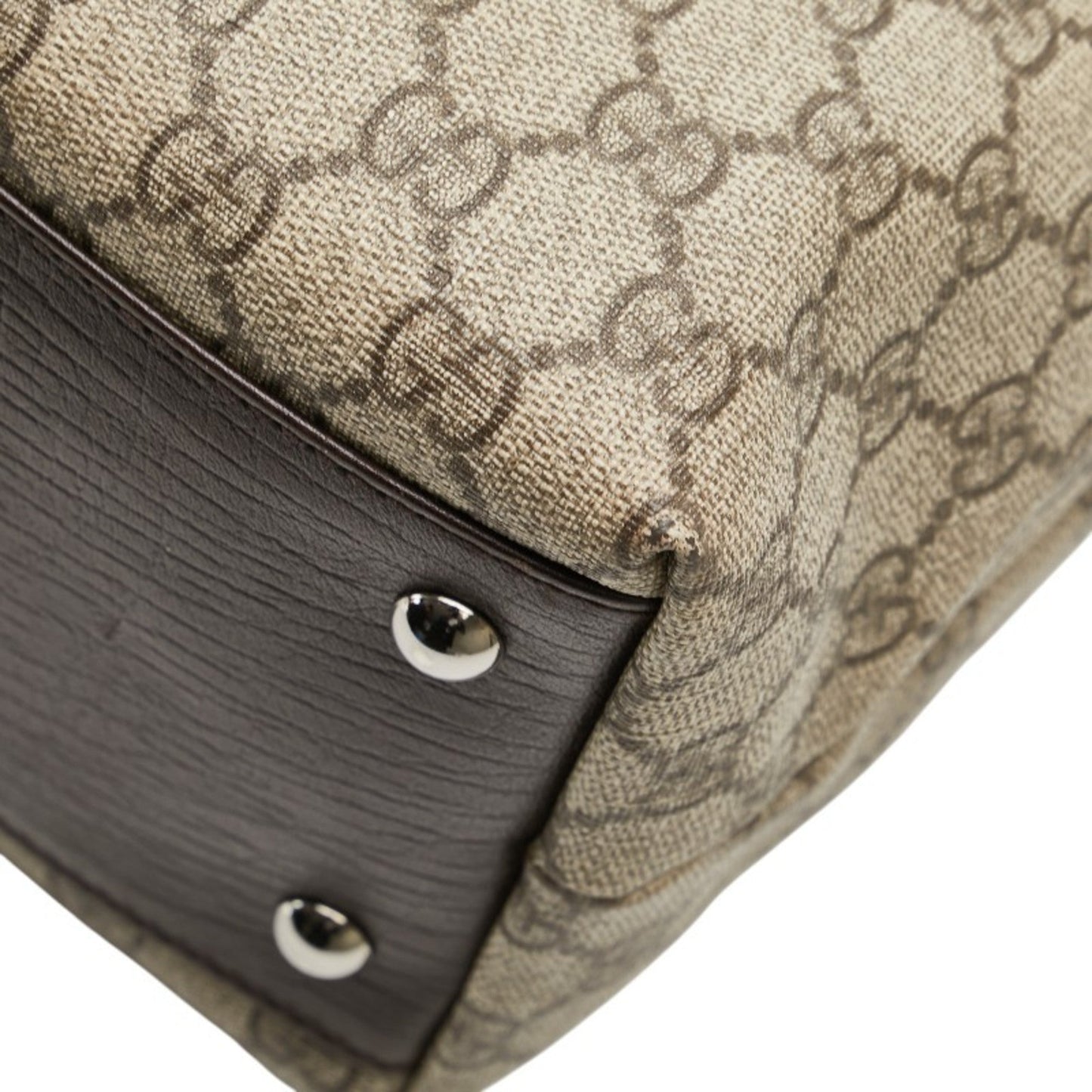 Gucci Beige Brown Pvc Leather Tote Bag ( )