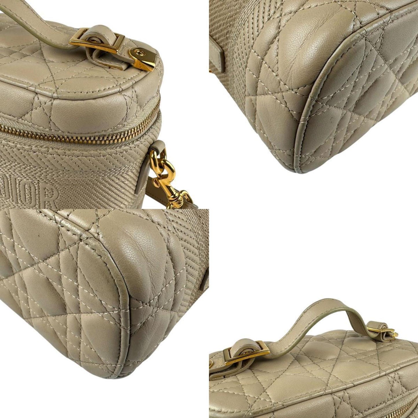 Christian Dior Beige Leather Handbag Shoulder Bag ()