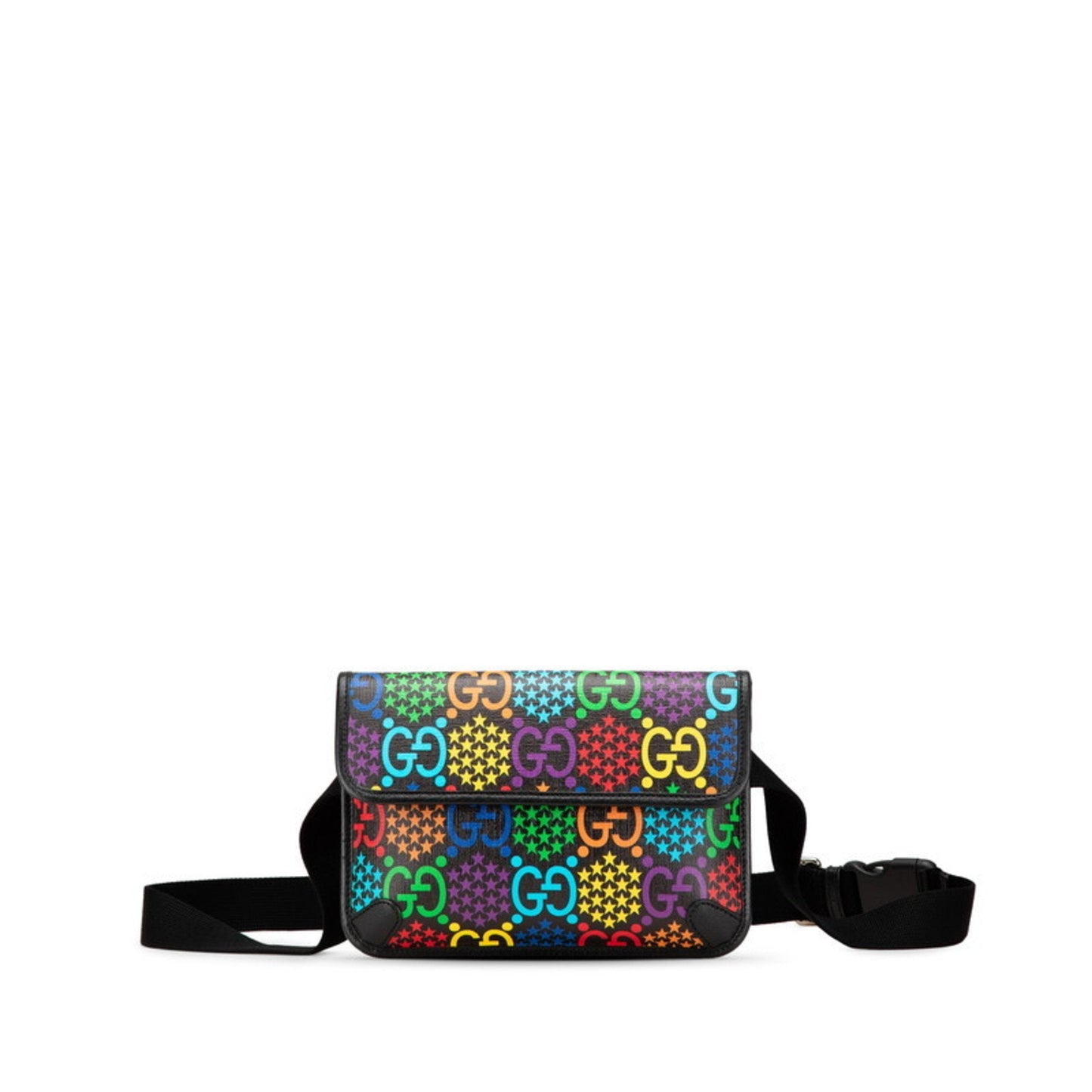 Gucci Black Multi-Color Leather Sling Bag ( )