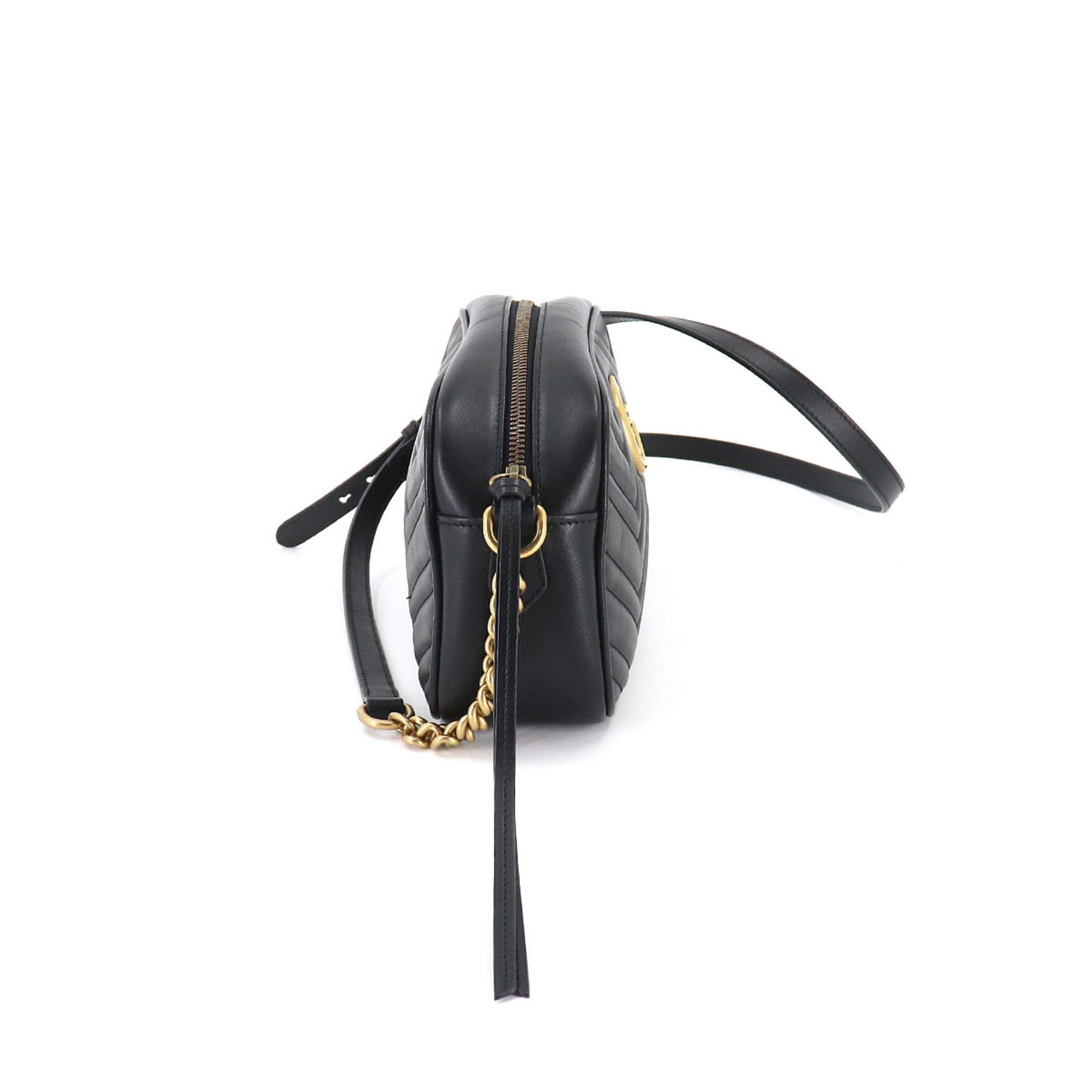 Gucci GG Marmont Black Leather Quilted Shoulder Bag Style 2