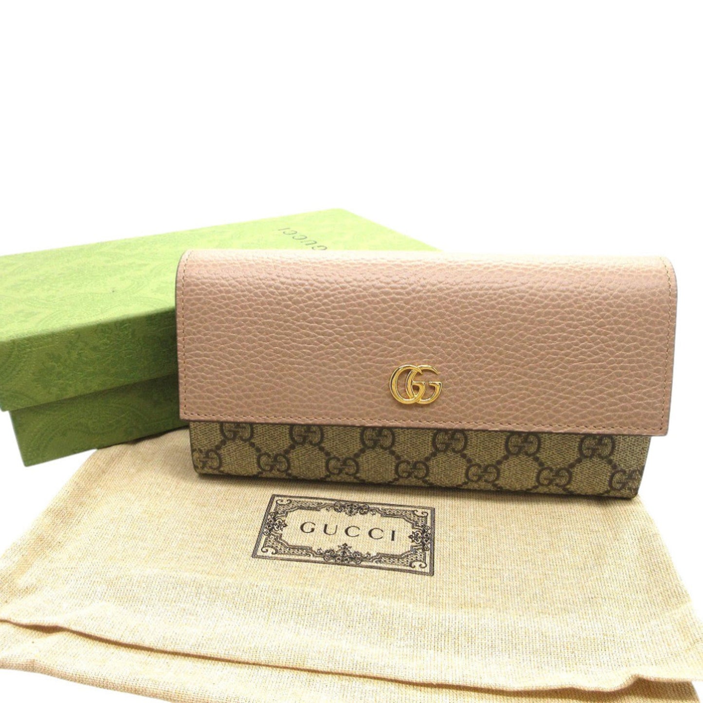 Gucci Beige Gg Supreme Leather Long Wallet (Bi-Fold) ( )