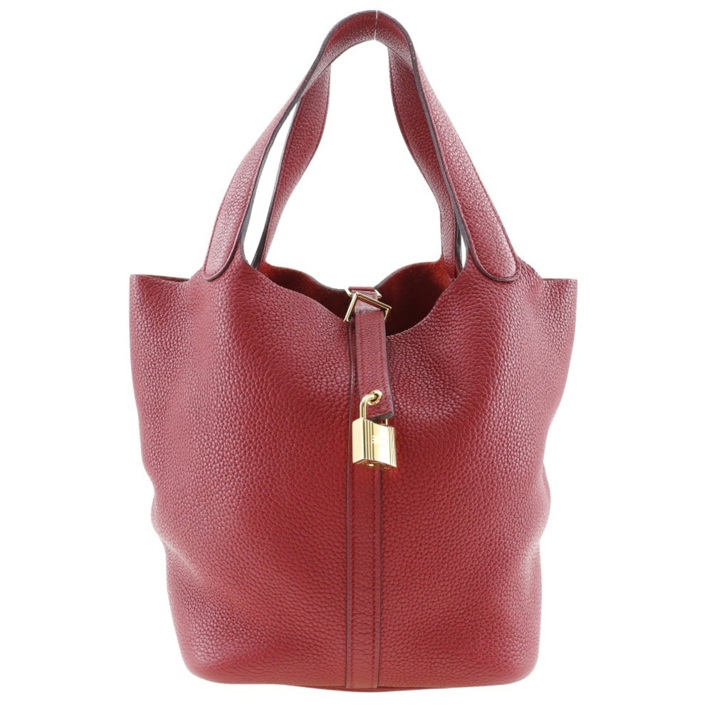 Hermes Picotin Red Color Taurillon Clemence Leather Handbag ( )