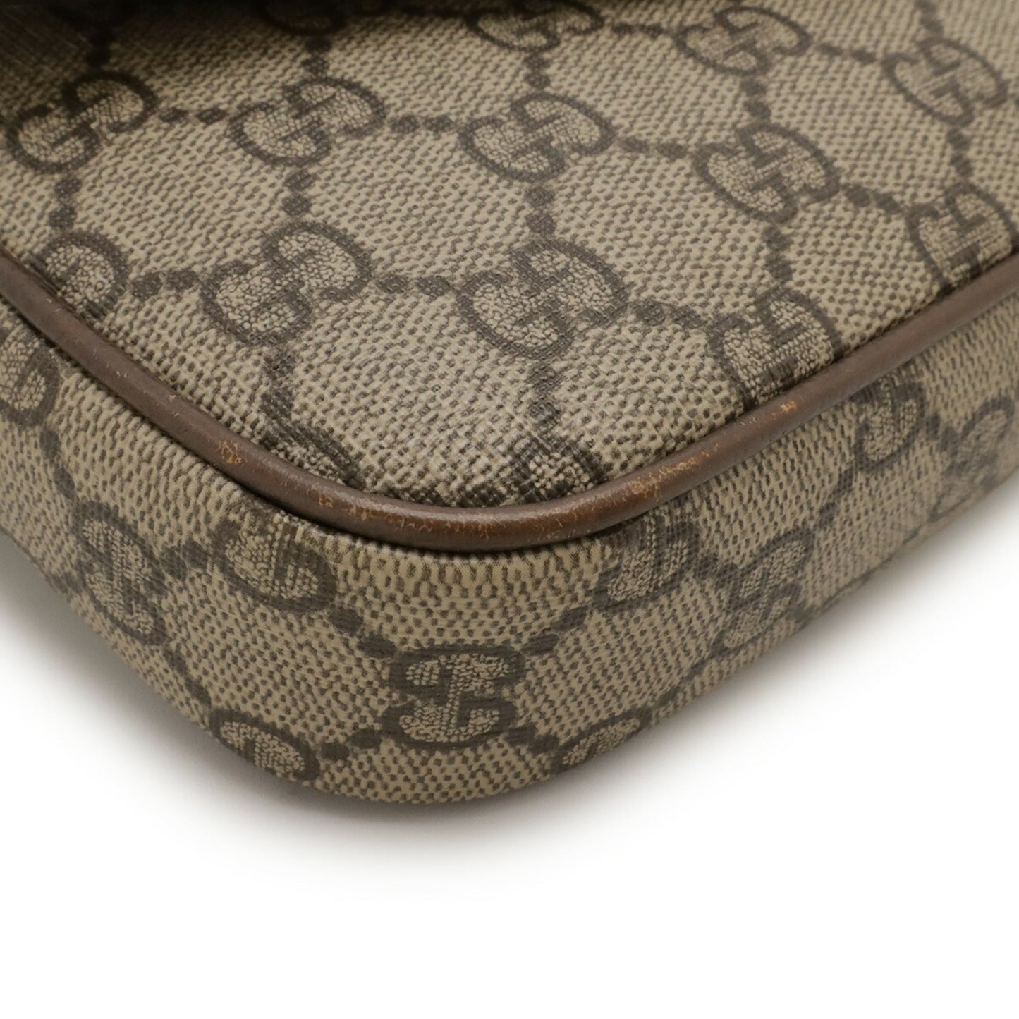 Gucci Sherry Line Beige Green Red Color Gg Supreme Leather Pochette Shoulder Bag ( )