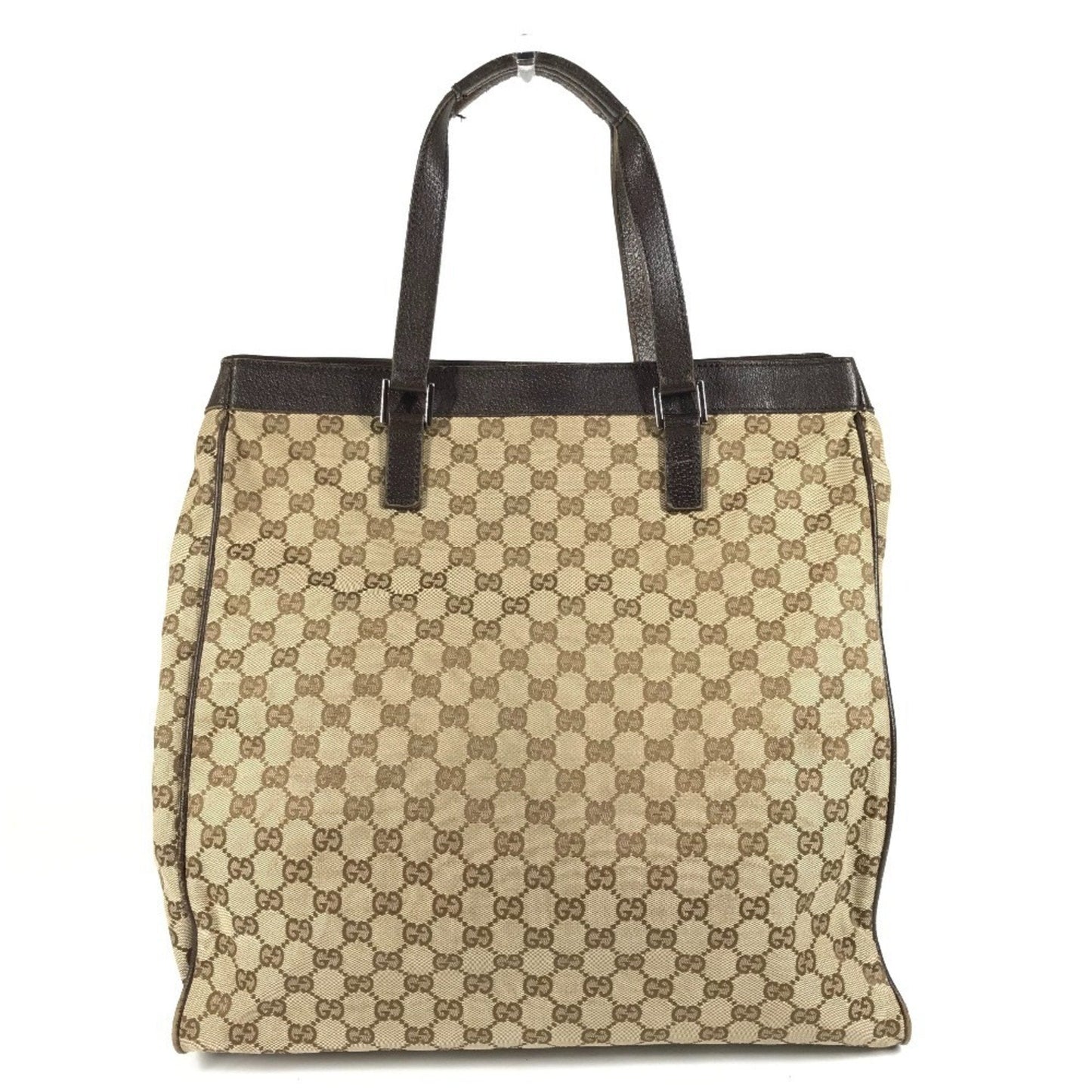 Gucci Beige Dark Brown Gg Canvas Shoulder Bag Tote Bag ( )
