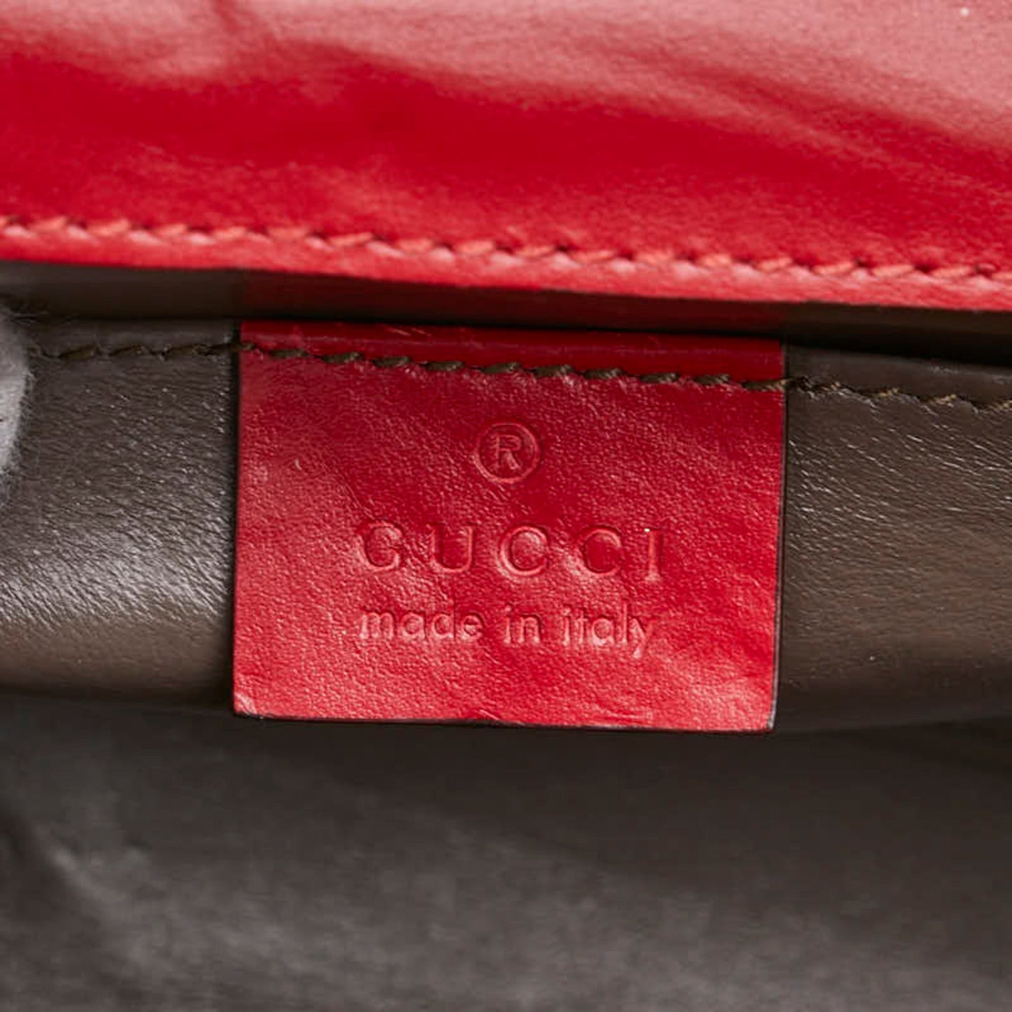 Gucci Red Color Leather Handbag Shoulder Bag ( )