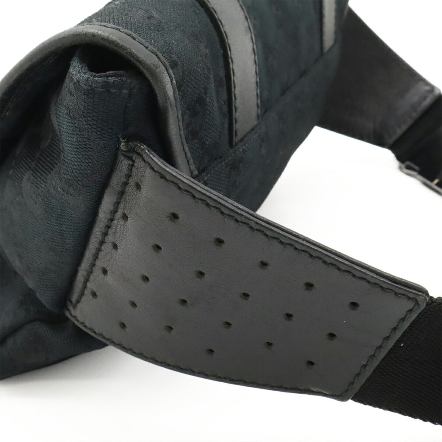 Gucci Black Gg Canvas Leather Pouch Sling Bag ( )