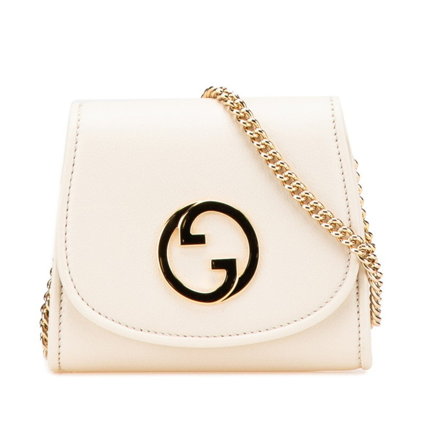 Gucci Gold Ivory Leather Shoulder Bag ( )