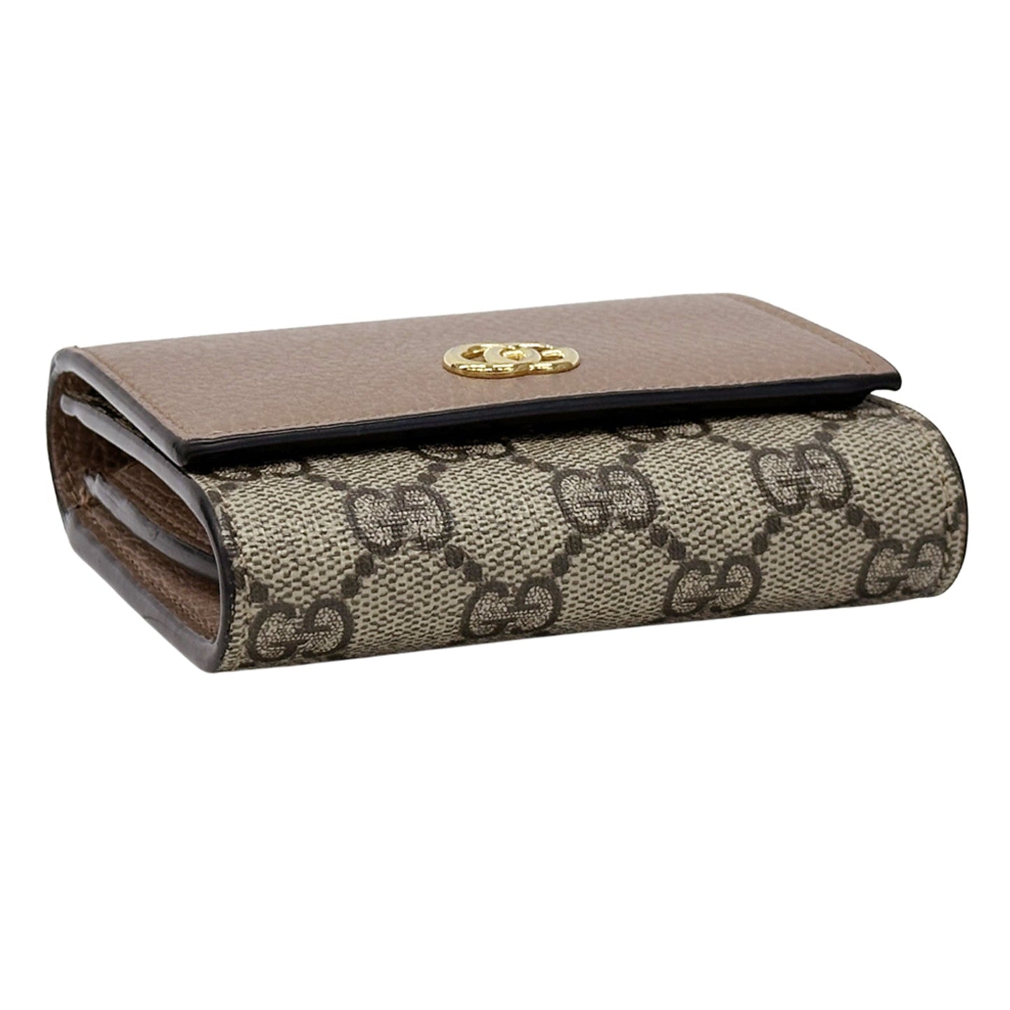 Gucci Gg Supreme Brown Pink Gg Supreme Wallet (Tri-Fold) ( )