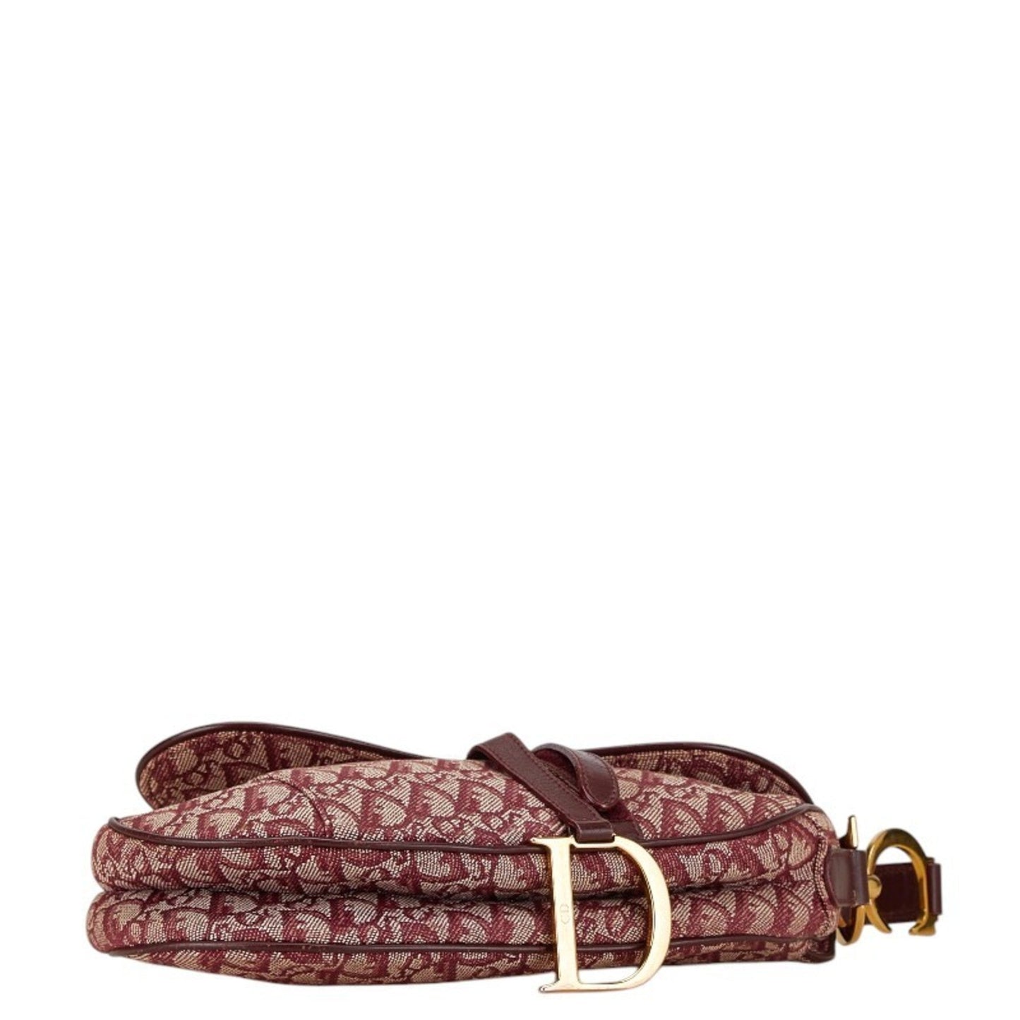 Christian Dior Bordeaux Red Color Canvas Leather Handbag ()