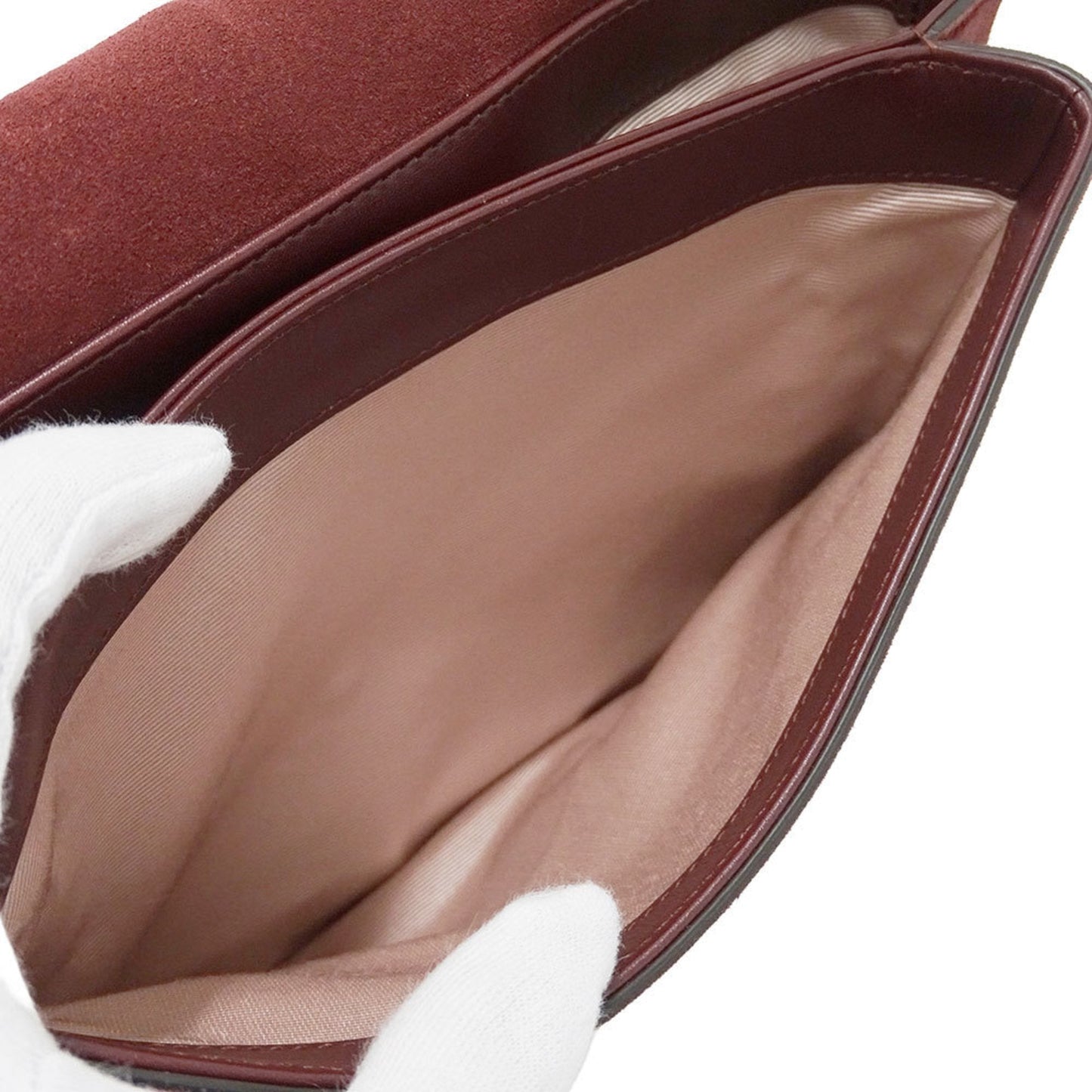 Gucci Bordeaux Suede Shoulder Bag ( )