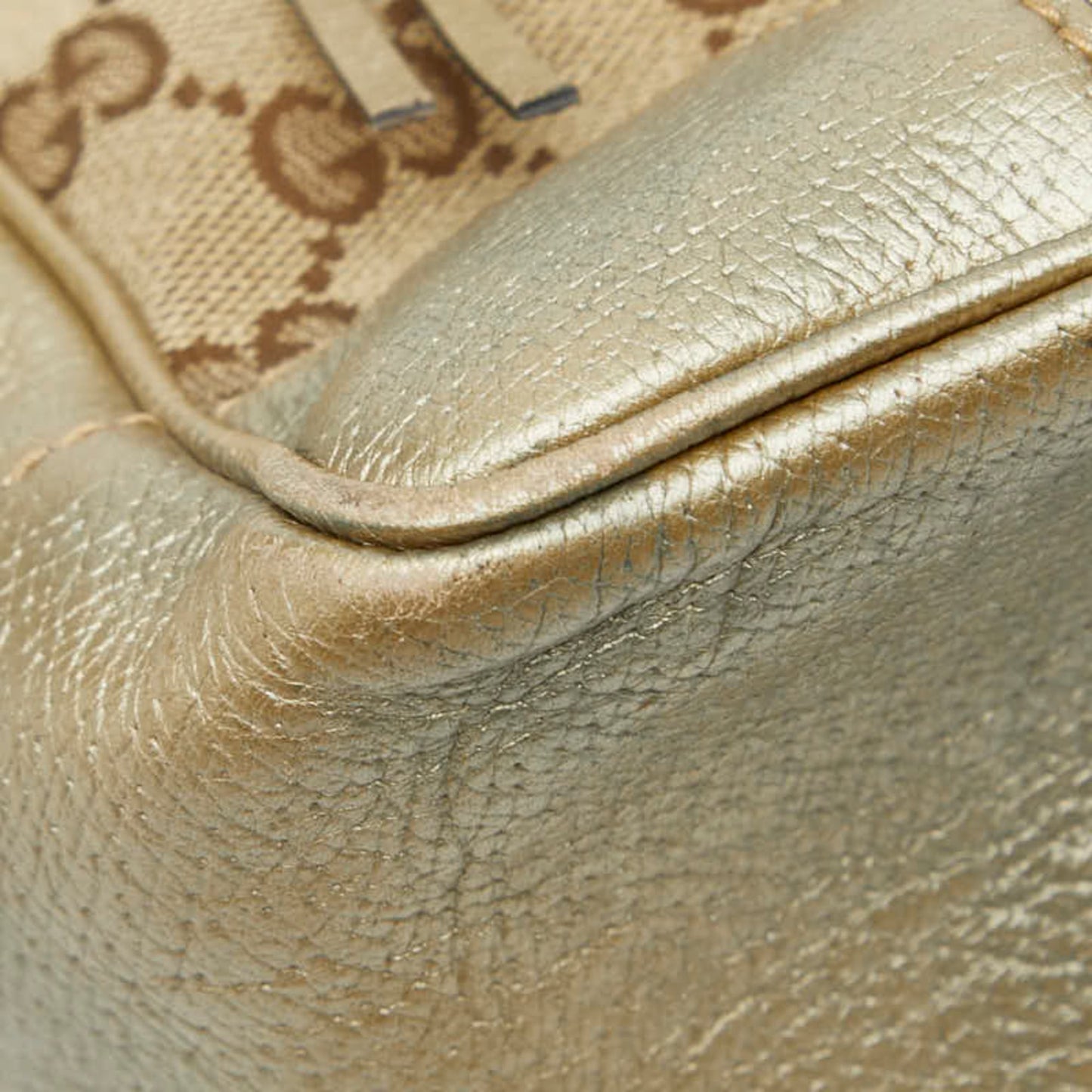 Gucci Gg Canvas Beige Gold Gg Canvas Leather Handbag Shoulder Bag ( )