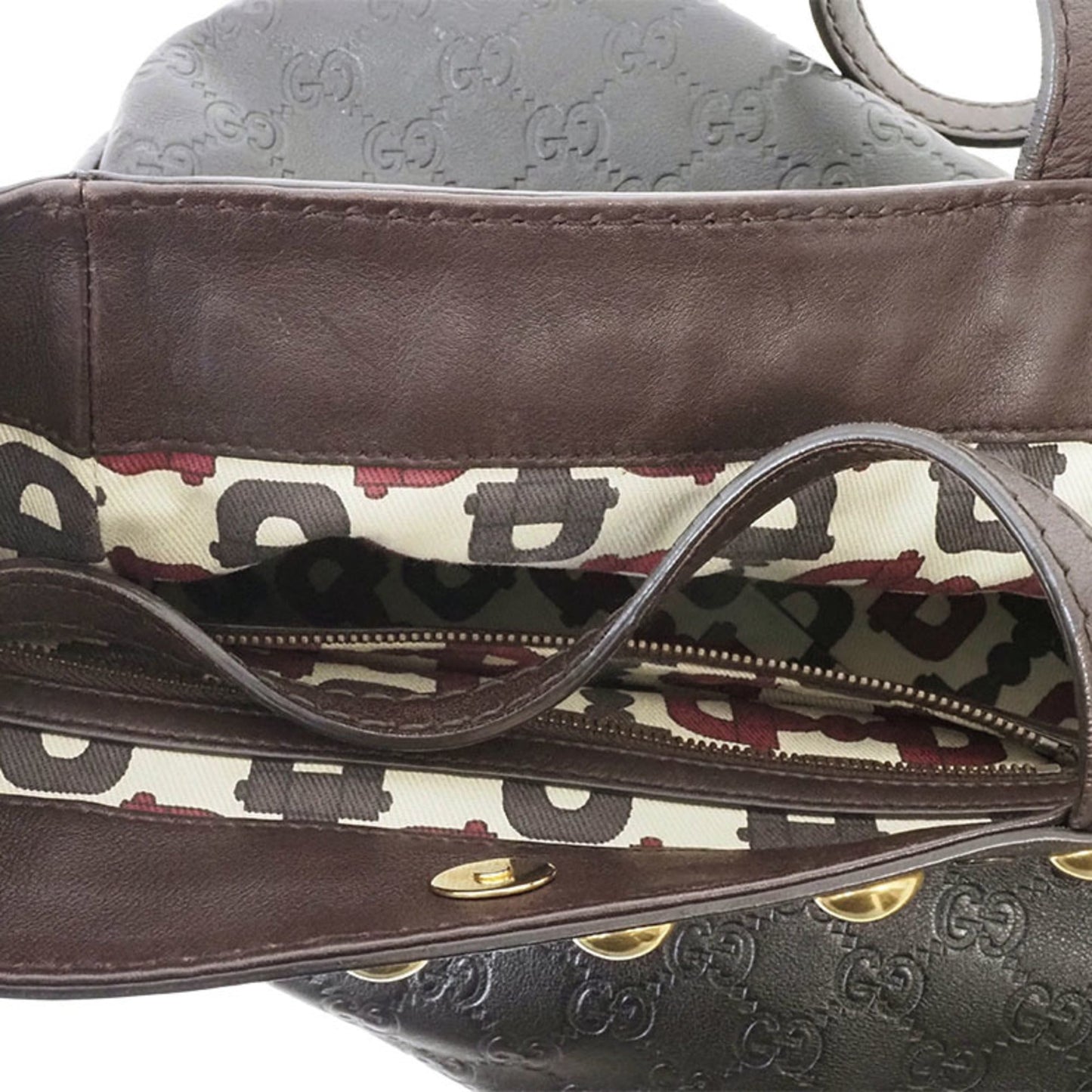 Gucci Guccissima Brown Leather Shoulder Bag Tote Bag ( )