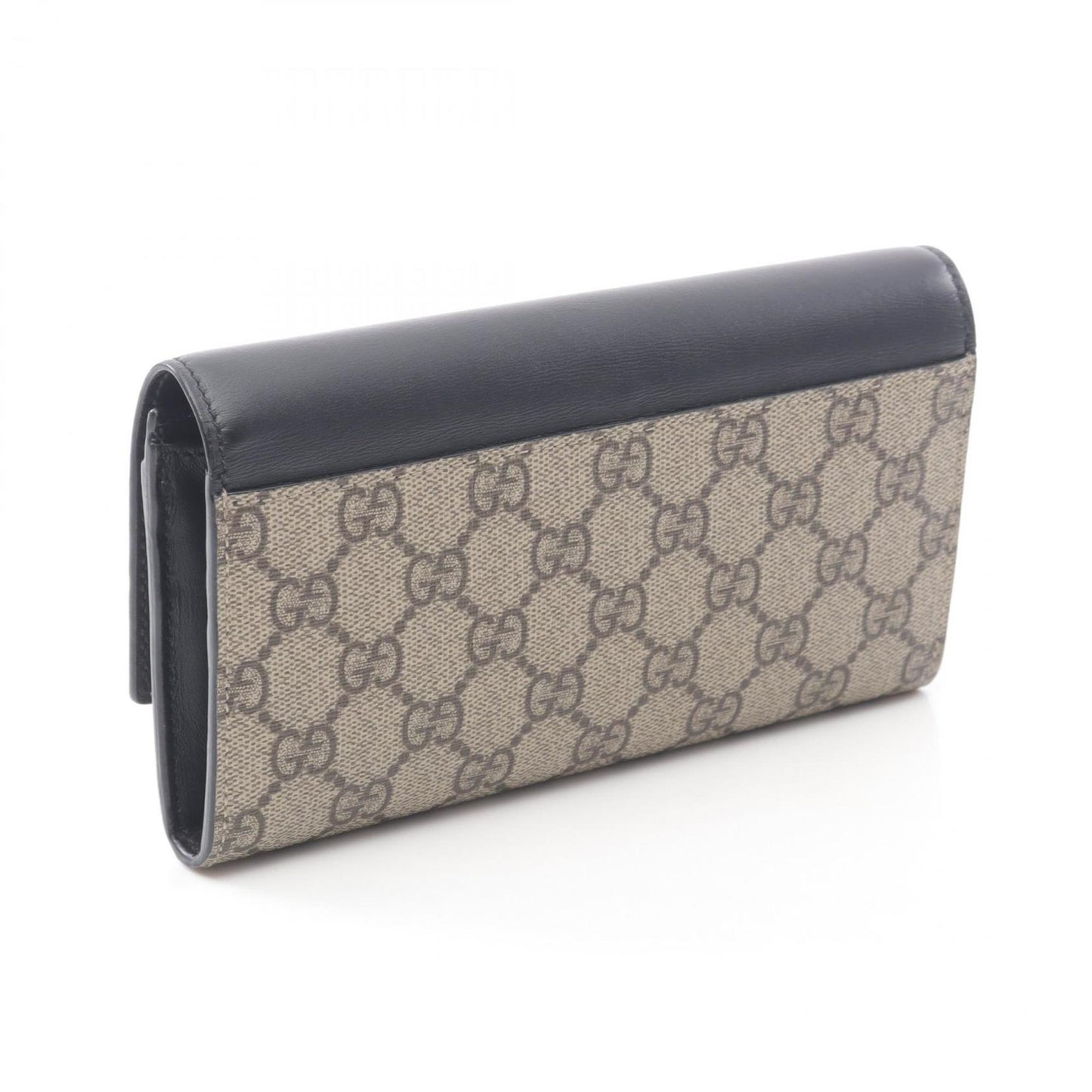Gucci Beige Black Pvc Leather Long Wallet (Bi-Fold) ( )