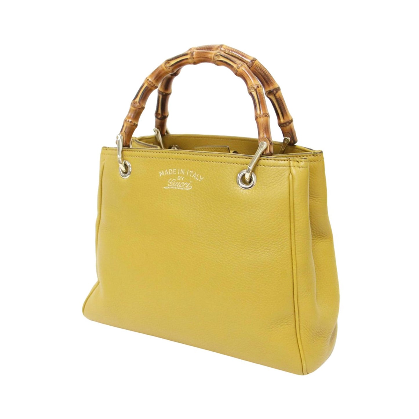Gucci Mustard Leather Canvas Handbag Shoulder Bag ( )
