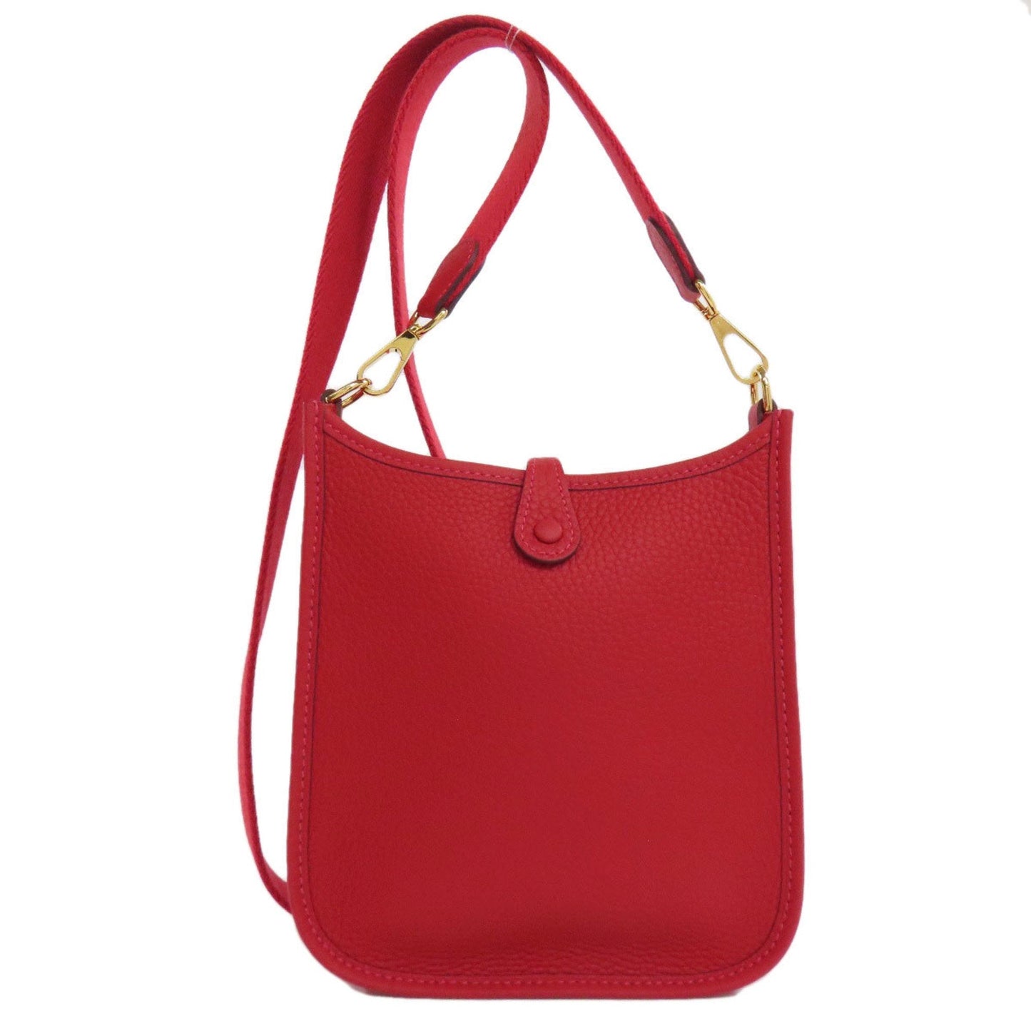 Hermes Red Color Taurillon Clemence Leather Shoulder Bag ( )