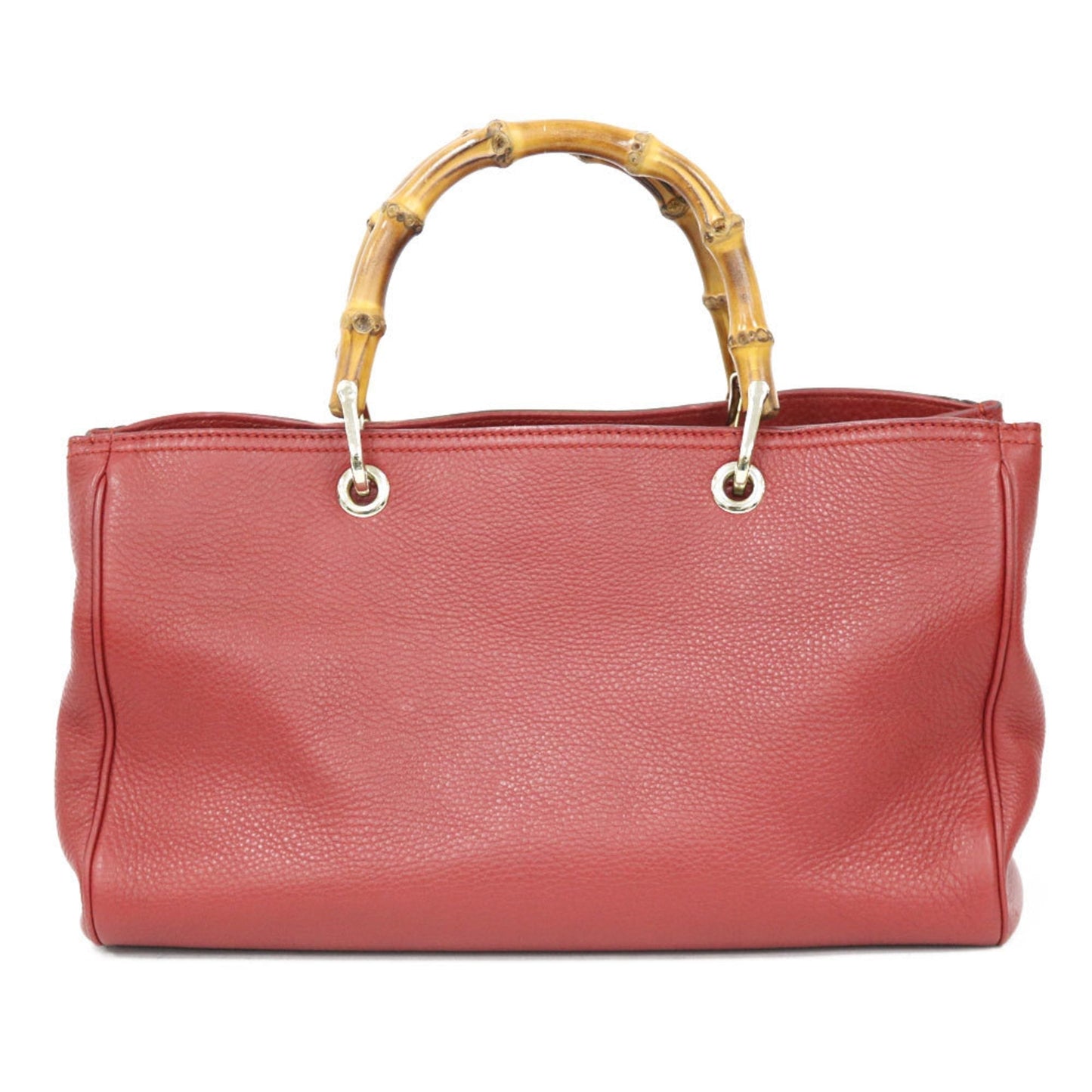 Gucci Bamboo Red Leather Shoulder Bag Style 1