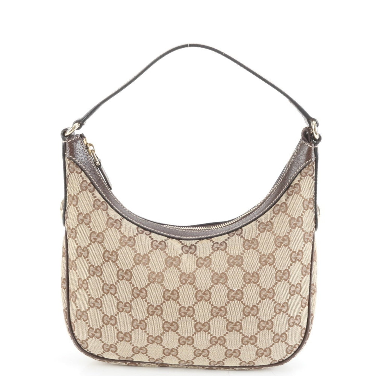 Gucci Brown Leather Canvas Shoulder Bag ( )