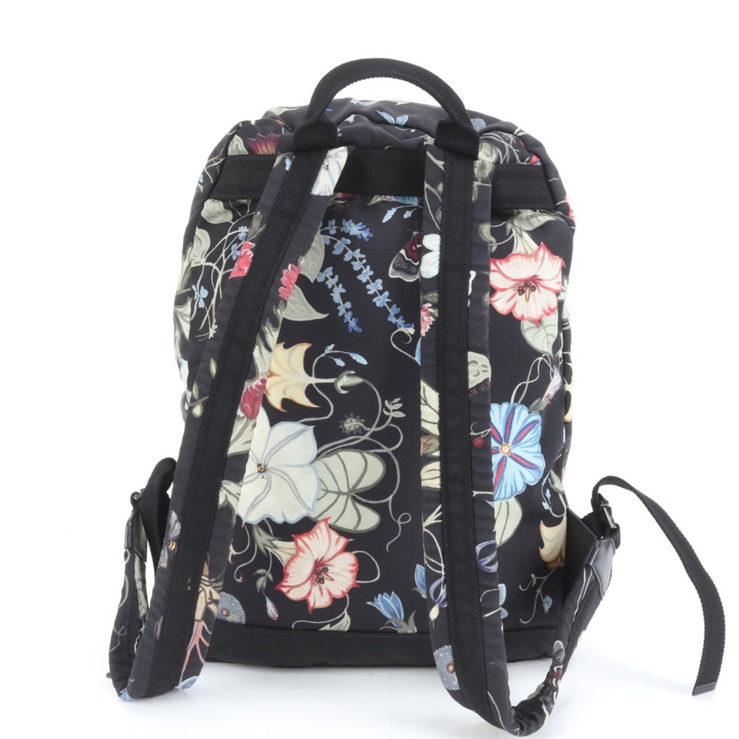 Gucci Black Leather Canvas Backpack Shoulder Bag ( )