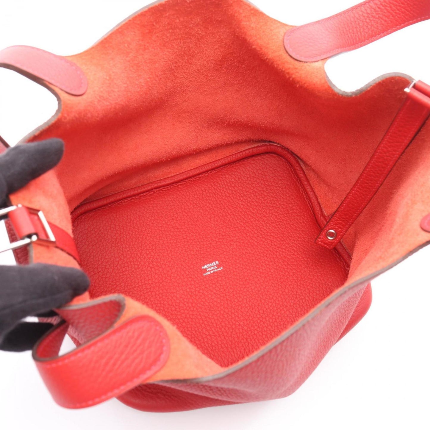 Hermes Picotin Red Color Taurillon Clemence Leather Handbag ( )