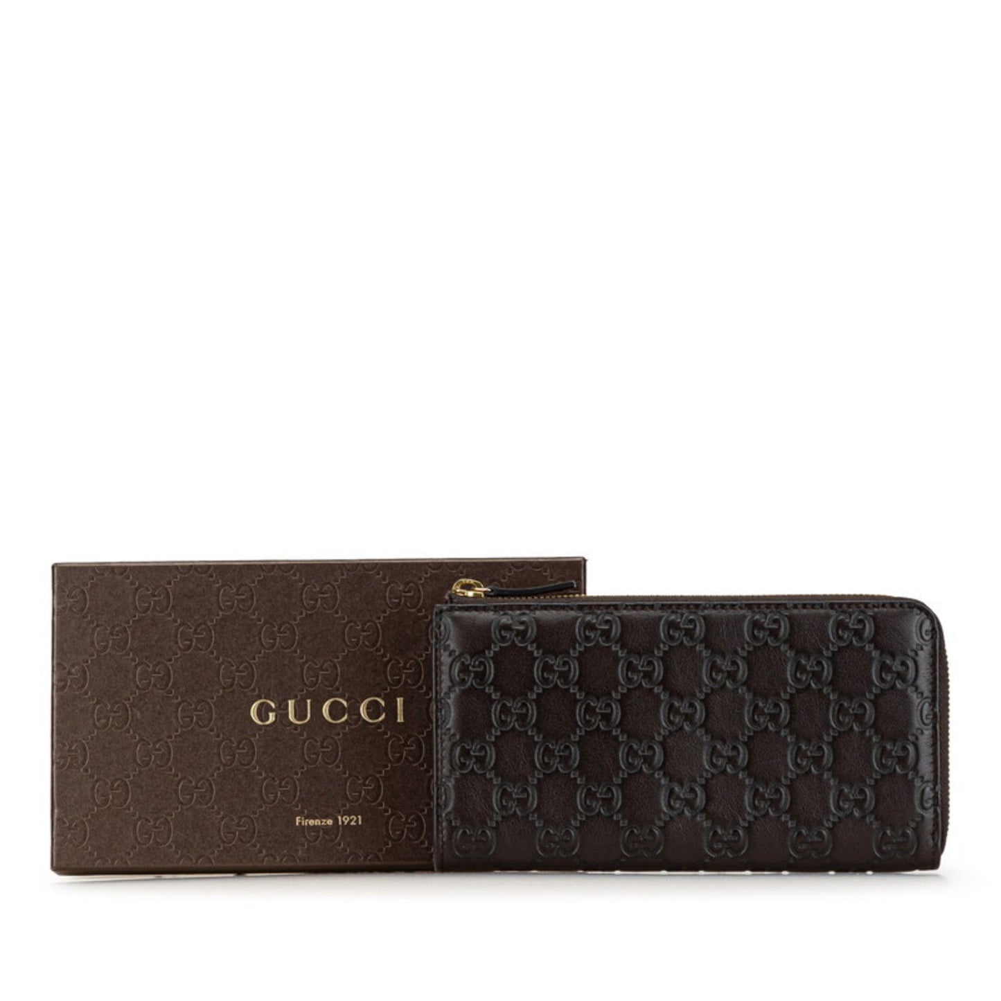 Gucci Brown Leather Long Wallet (Bi-Fold) ( )