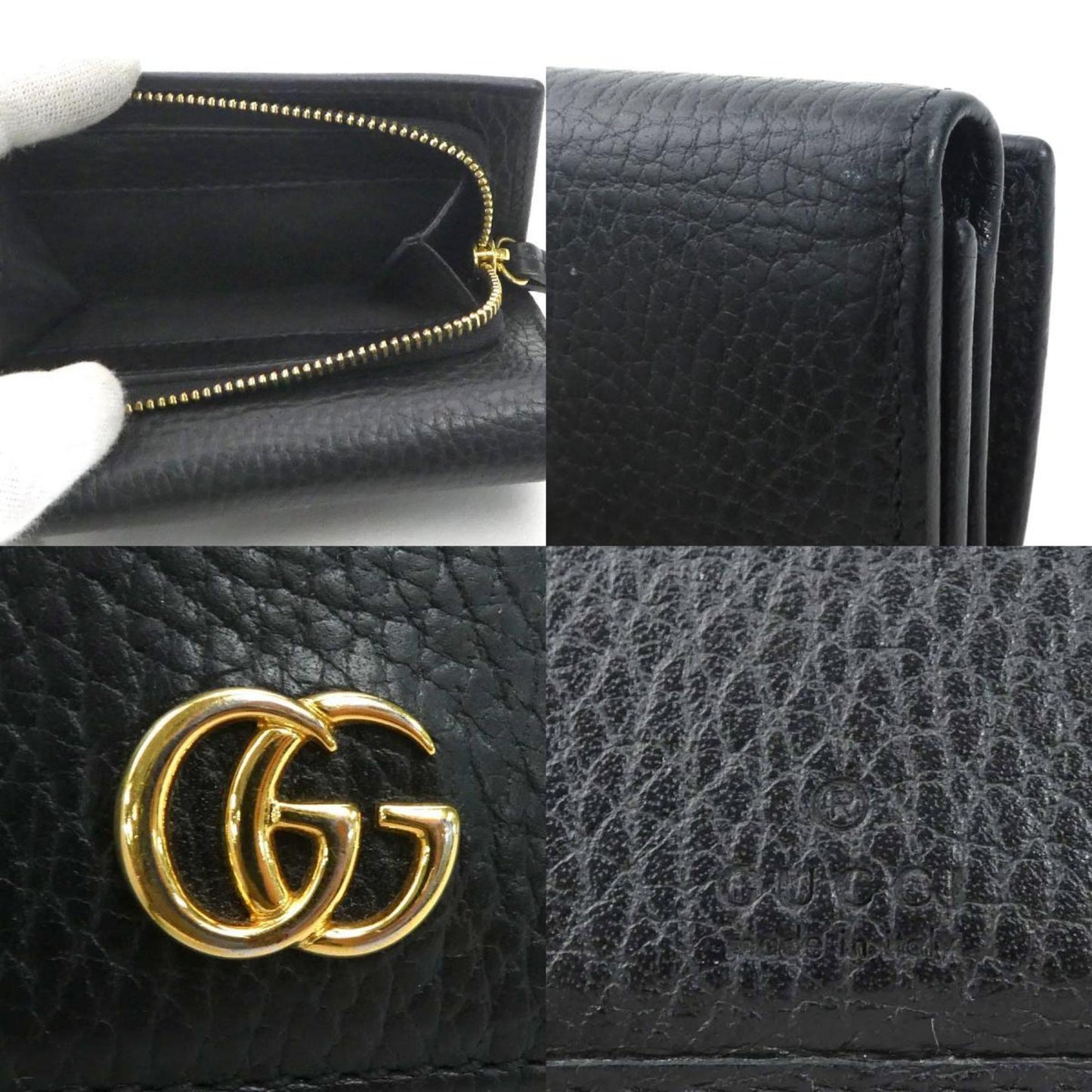 Gucci Black Leather Wallet (Tri-Fold) ( )