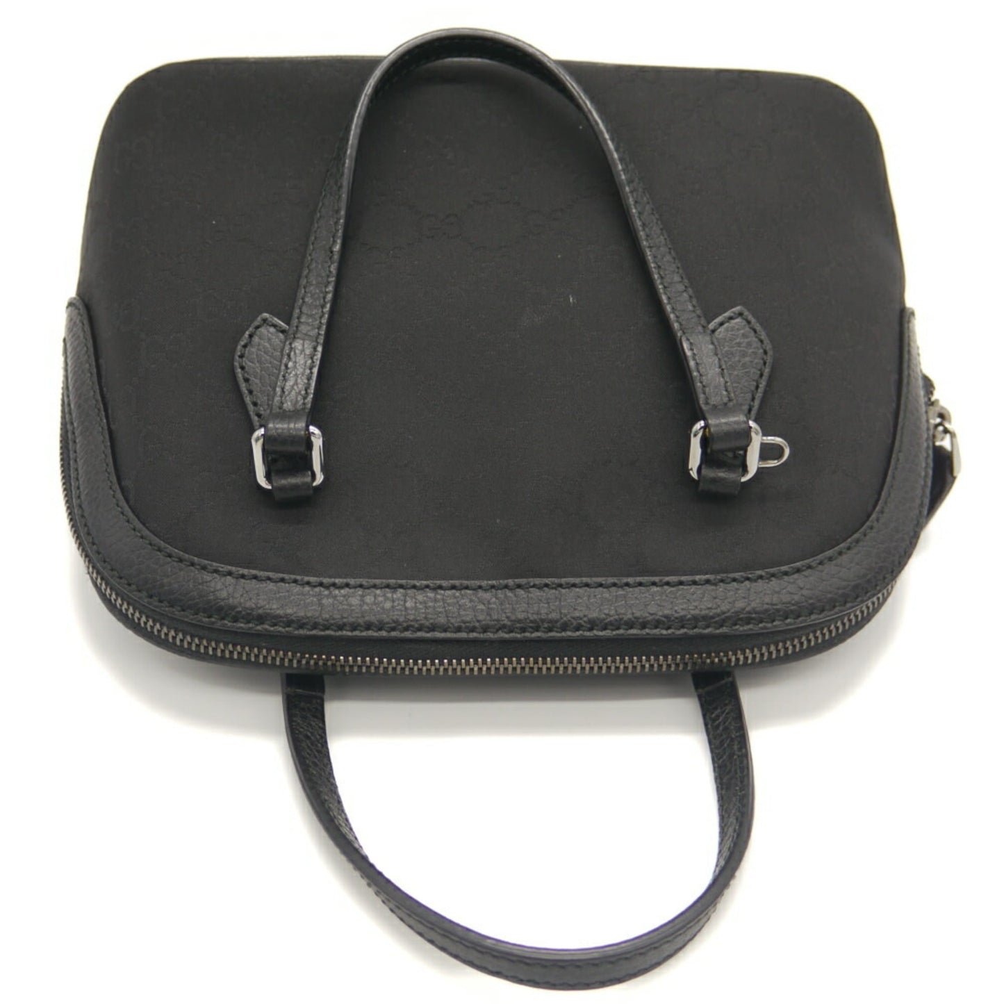 Gucci Black Nylon Leather Handbag Shoulder Bag ( )