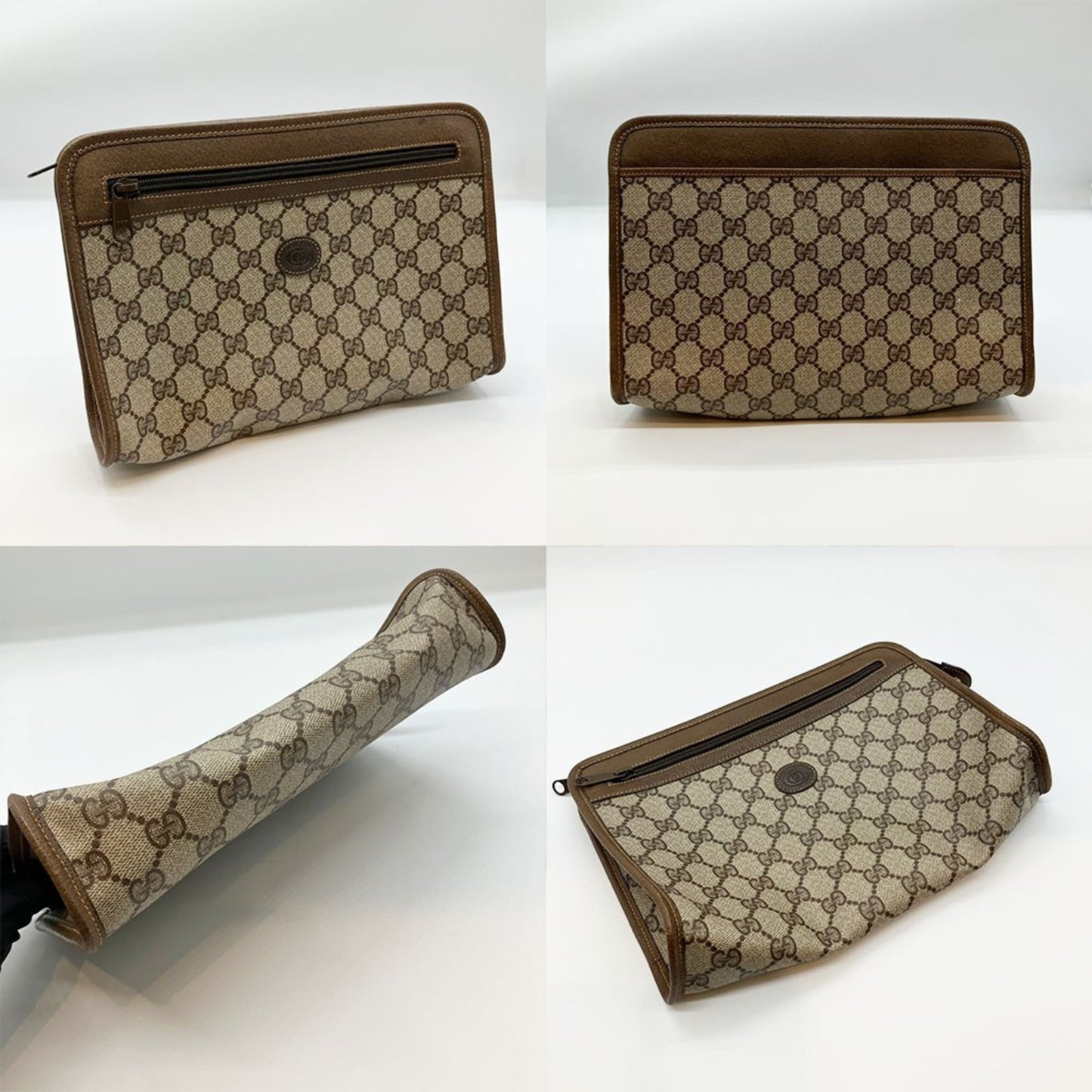 Gucci Brown Gg Plus Clutch Bag ( )