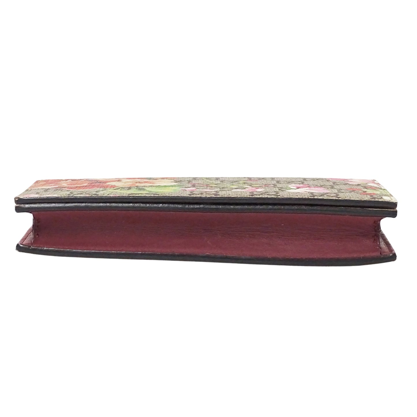 Gucci Brown Pink Gg Supreme Chain/Shoulder Wallet ( )