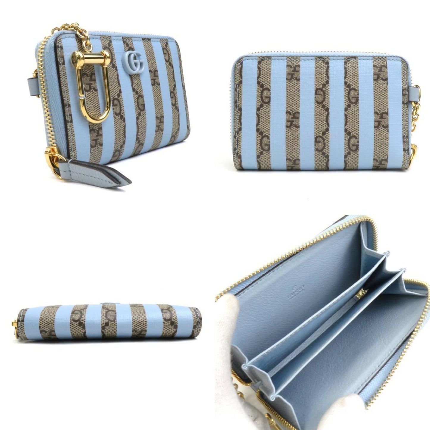 Gucci Blue Brown Gg Supreme Canvas Coin Purse/Coin Case ( )