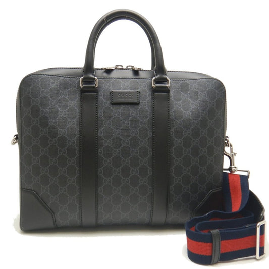Gucci Black Gg Supreme Canvas Briefcase ( )