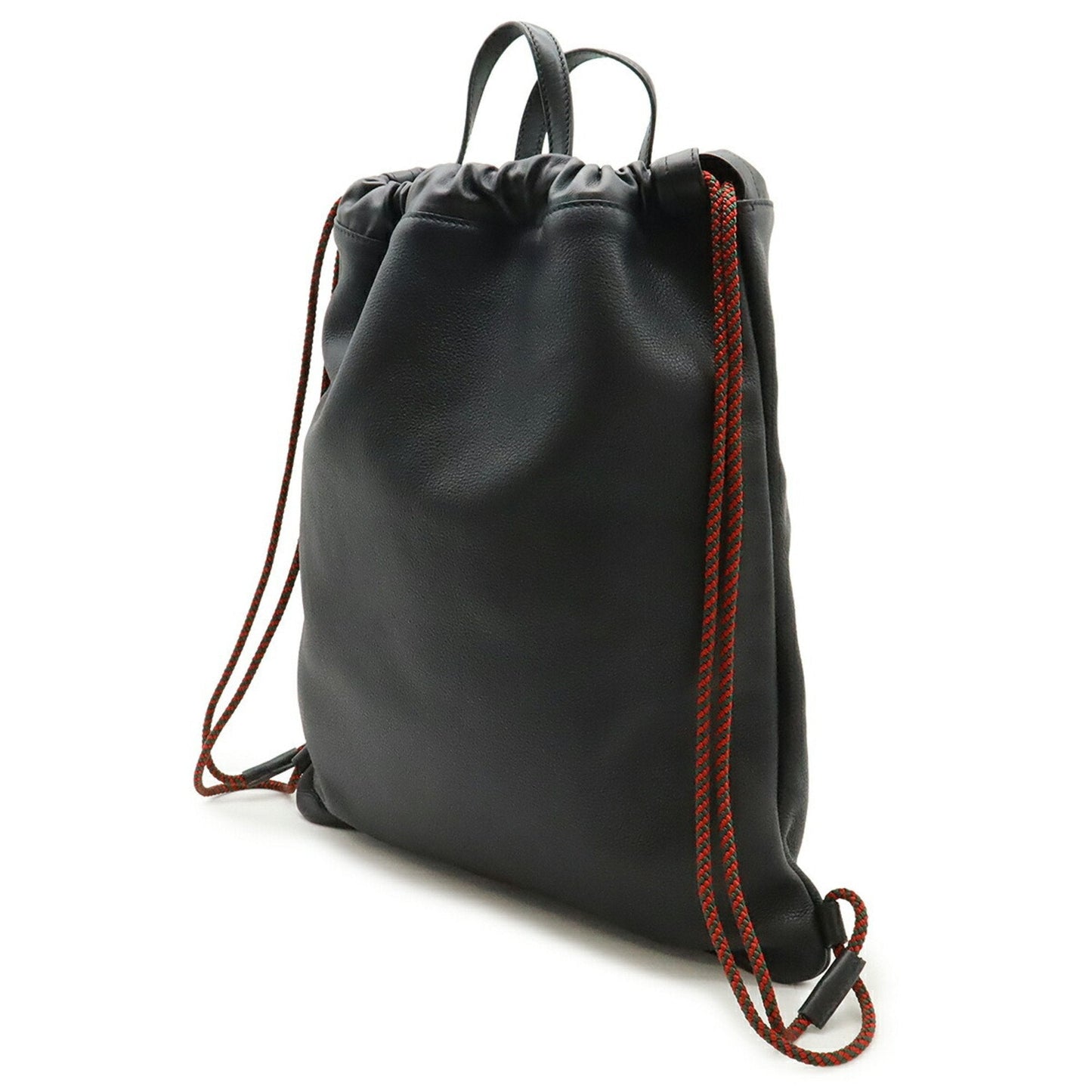 Gucci Black Green Red Color Leather Backpack Tote Bag ( )