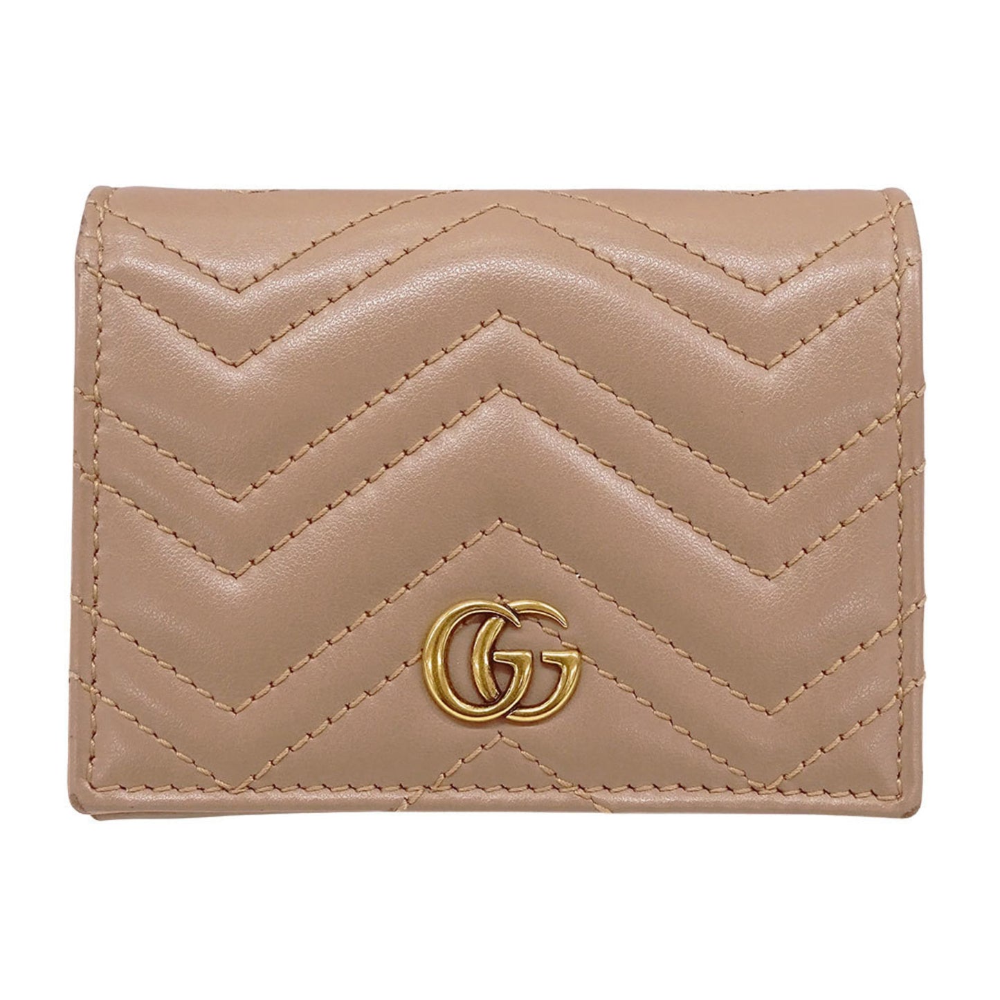 Gucci Pink Beige Leather Wallet (Bi-Fold) ( )
