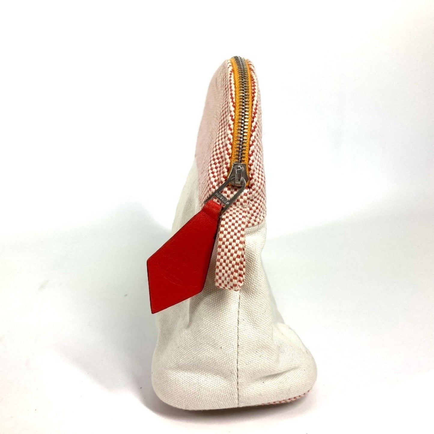 Hermes Pink White Canvas Pouch Wash Bag ( )