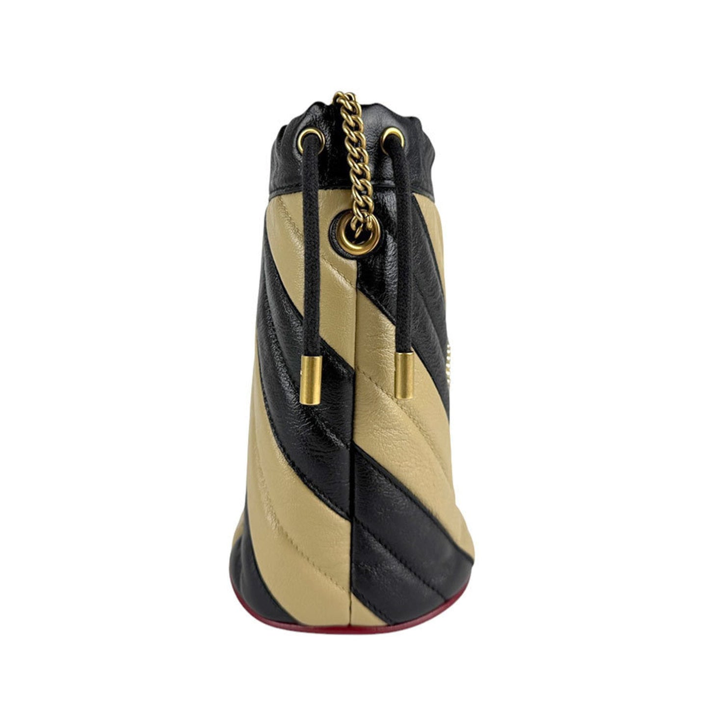 Gucci Beige Black Leather Shoulder Bag ( )