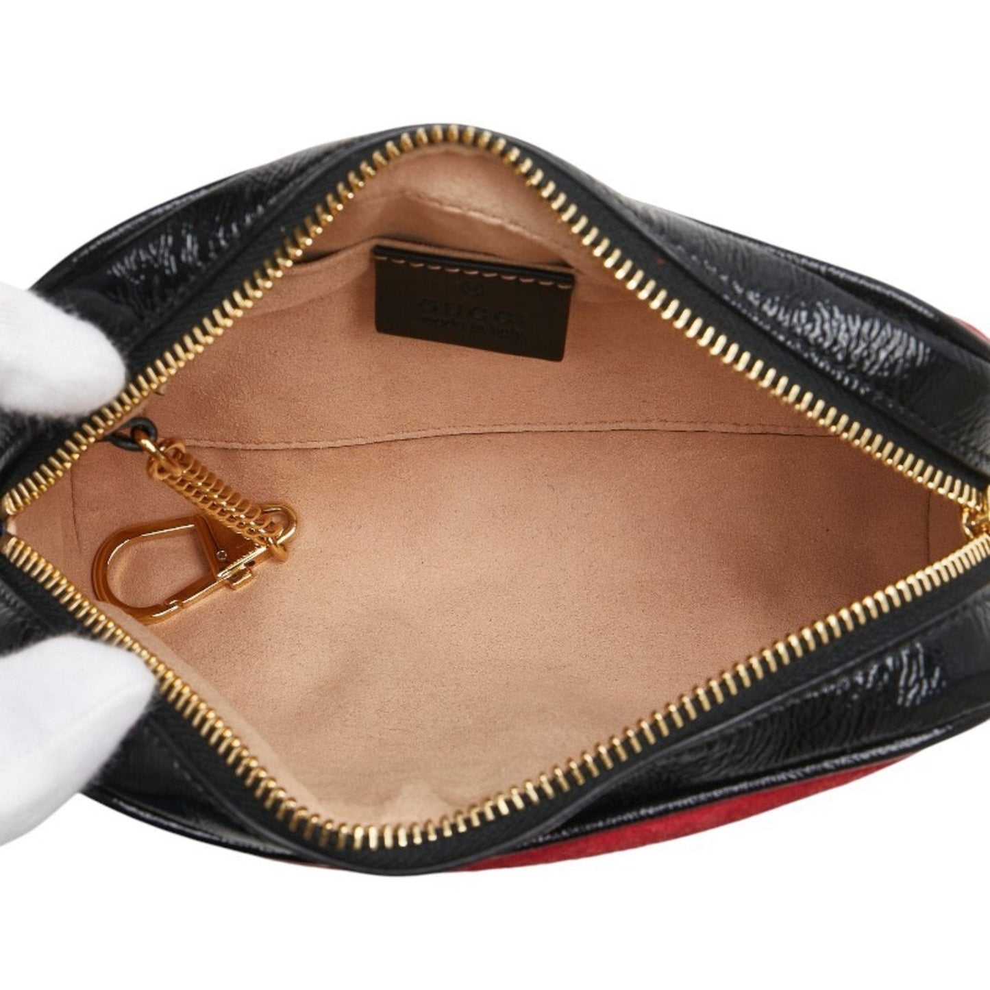 Gucci Multi-Color Red Color Suede Leather Shoulder Bag ( )