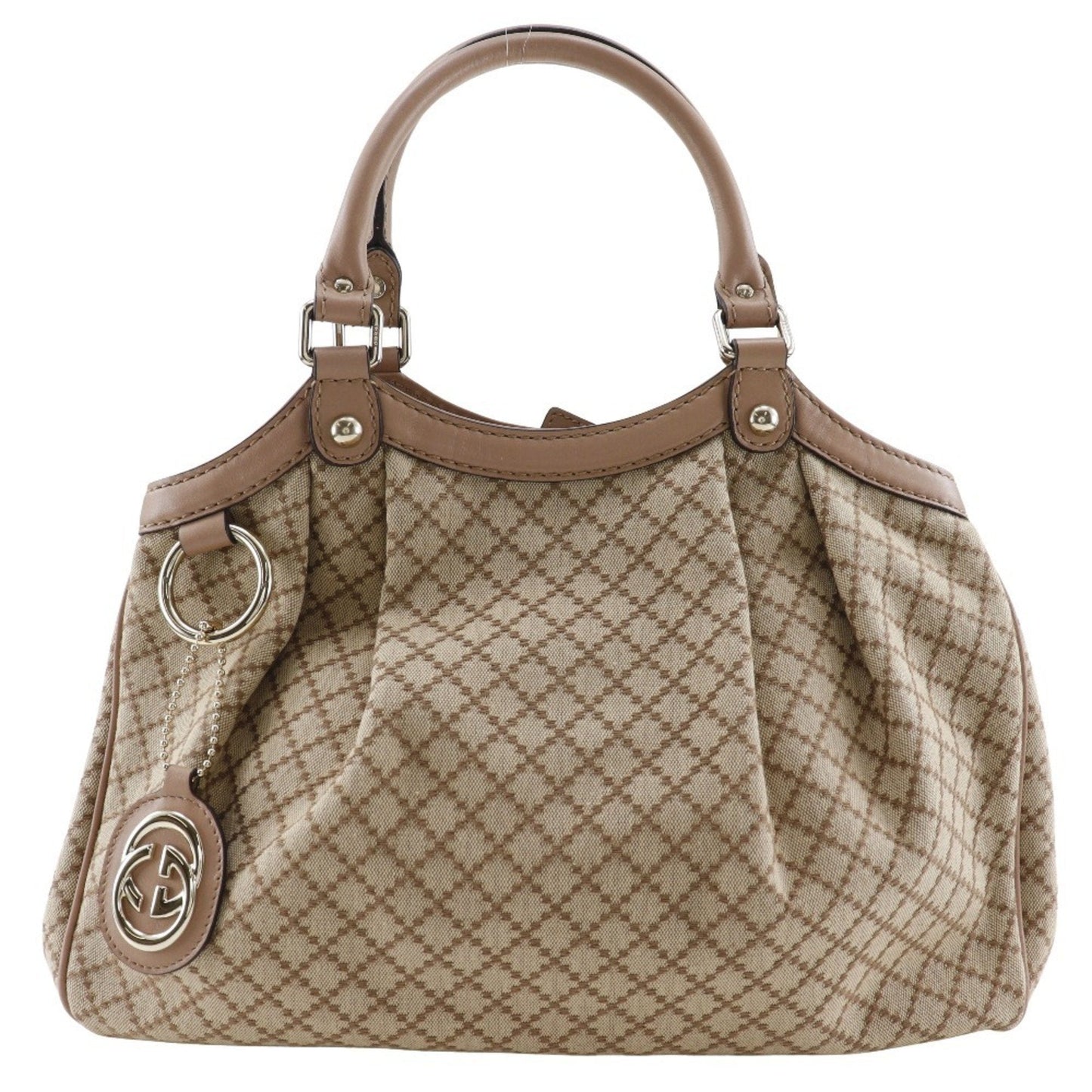 Gucci Beige Pink Canvas Handbag ( )