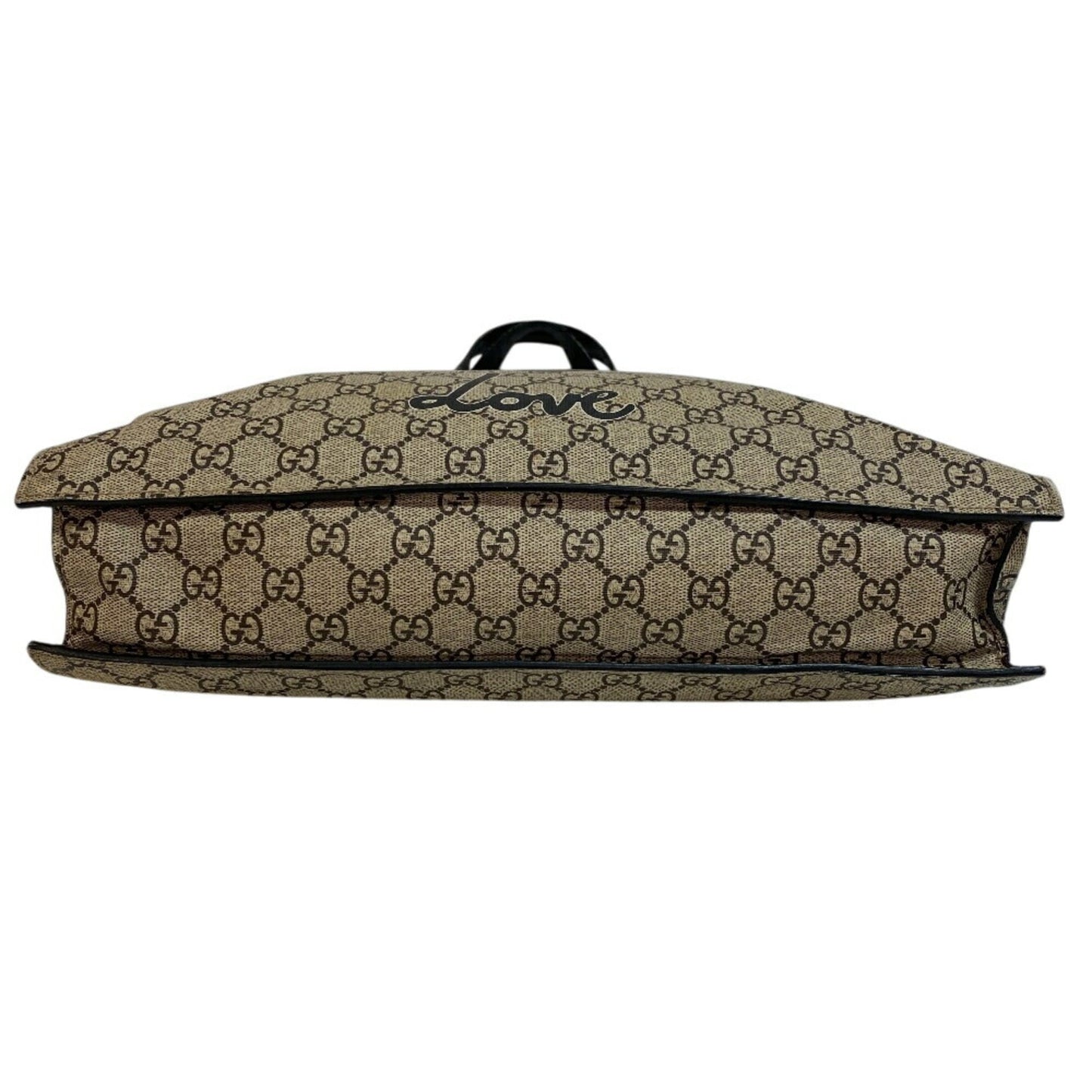 Gucci Beige Black Pvc Leather Tote Bag ( )