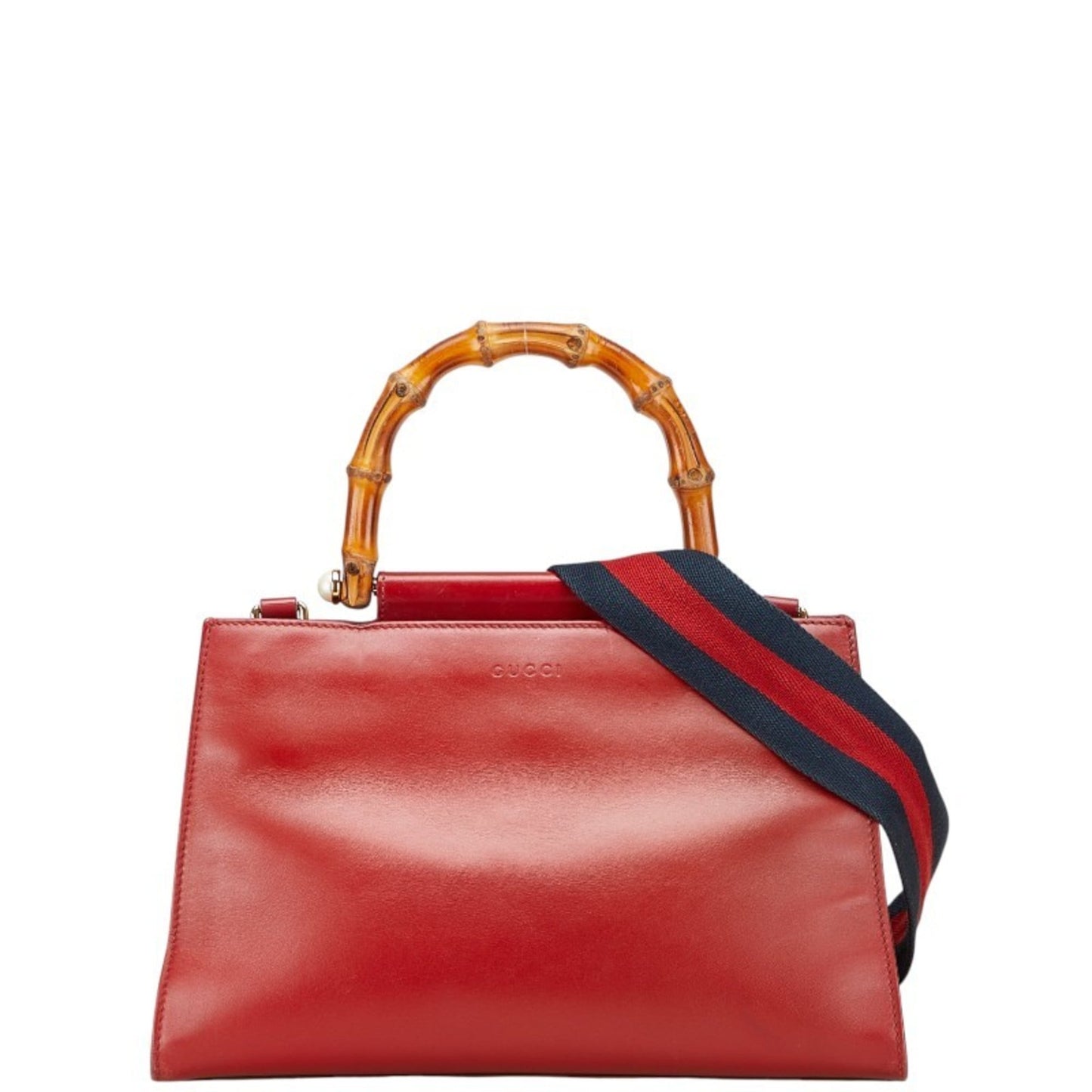 Gucci Red Color Leather Handbag Shoulder Bag ( )