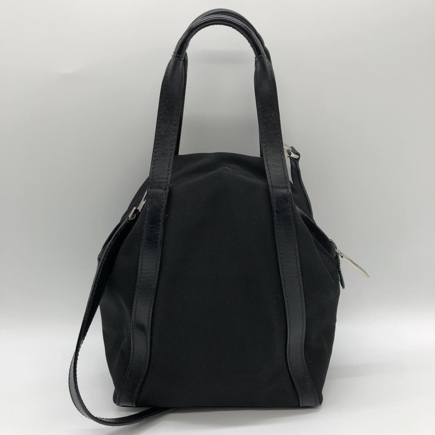 Gucci Black Canvas Leather Handbag Shoulder Bag ( )