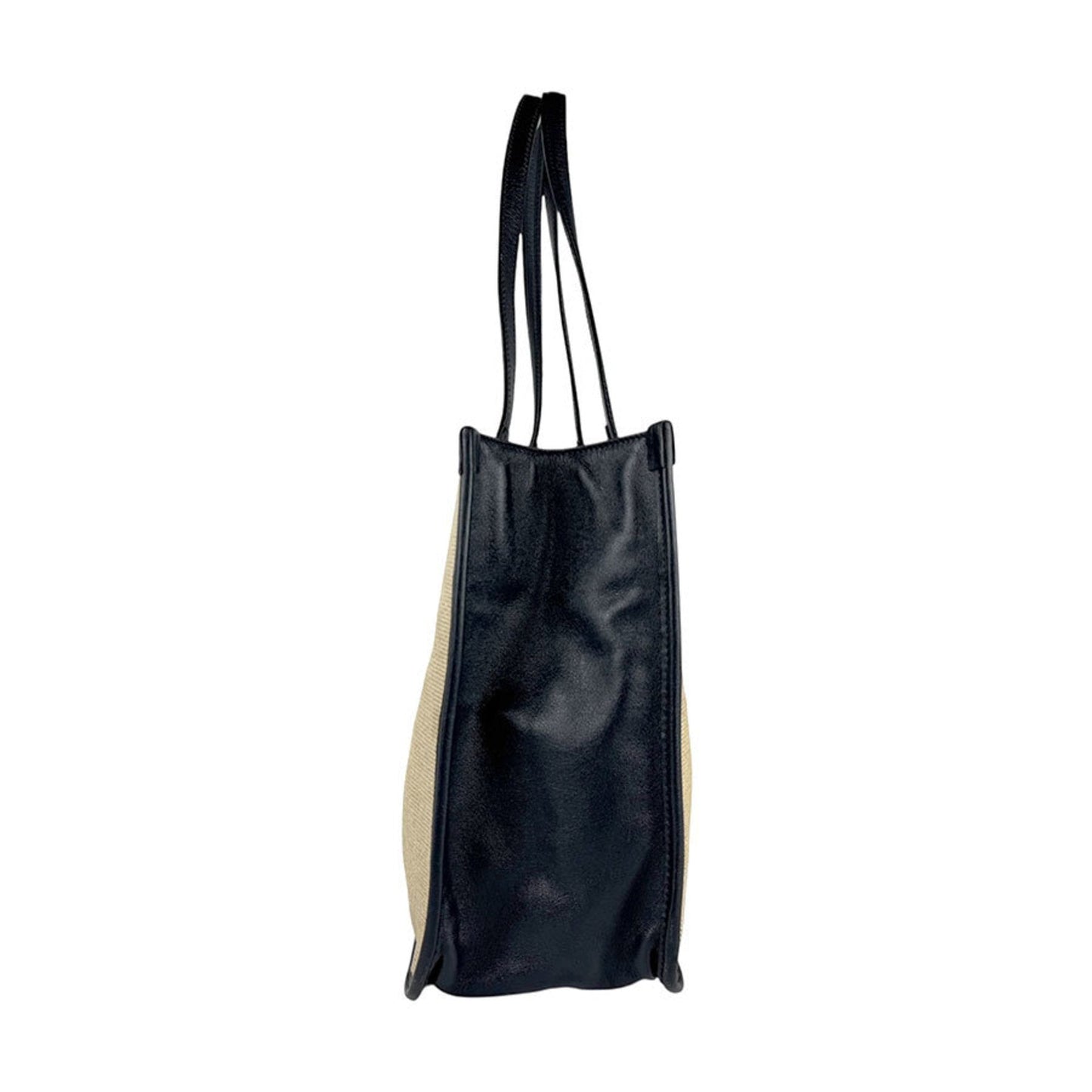 Gucci Beige Navy Canvas Leather Shoulder Bag ( )