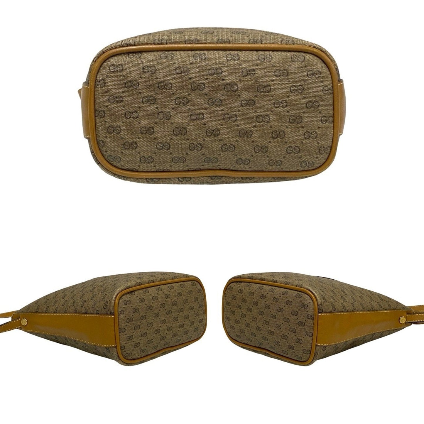 Gucci Brown Camel Leather Pvc Pochette Shoulder Bag ( )