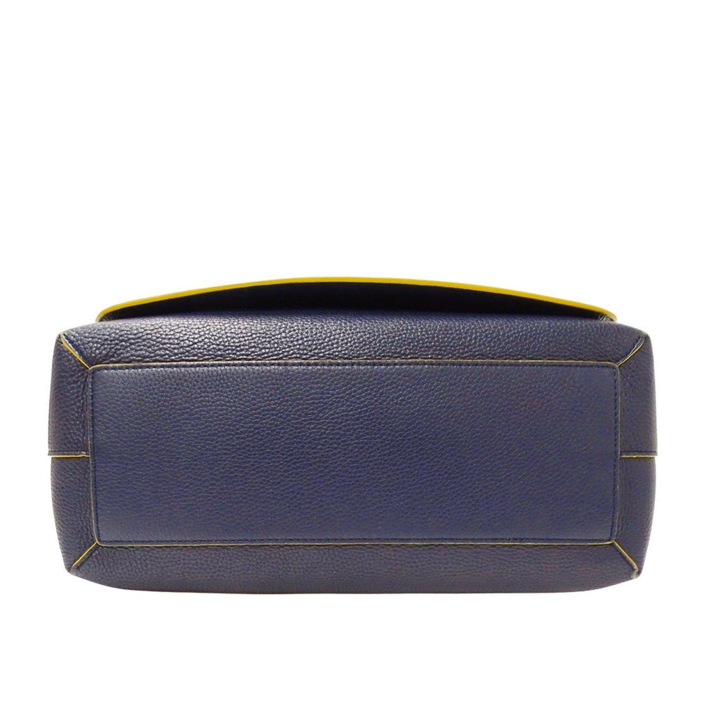 Burberry Navy Yellow Leather Shoulder Bag ( )