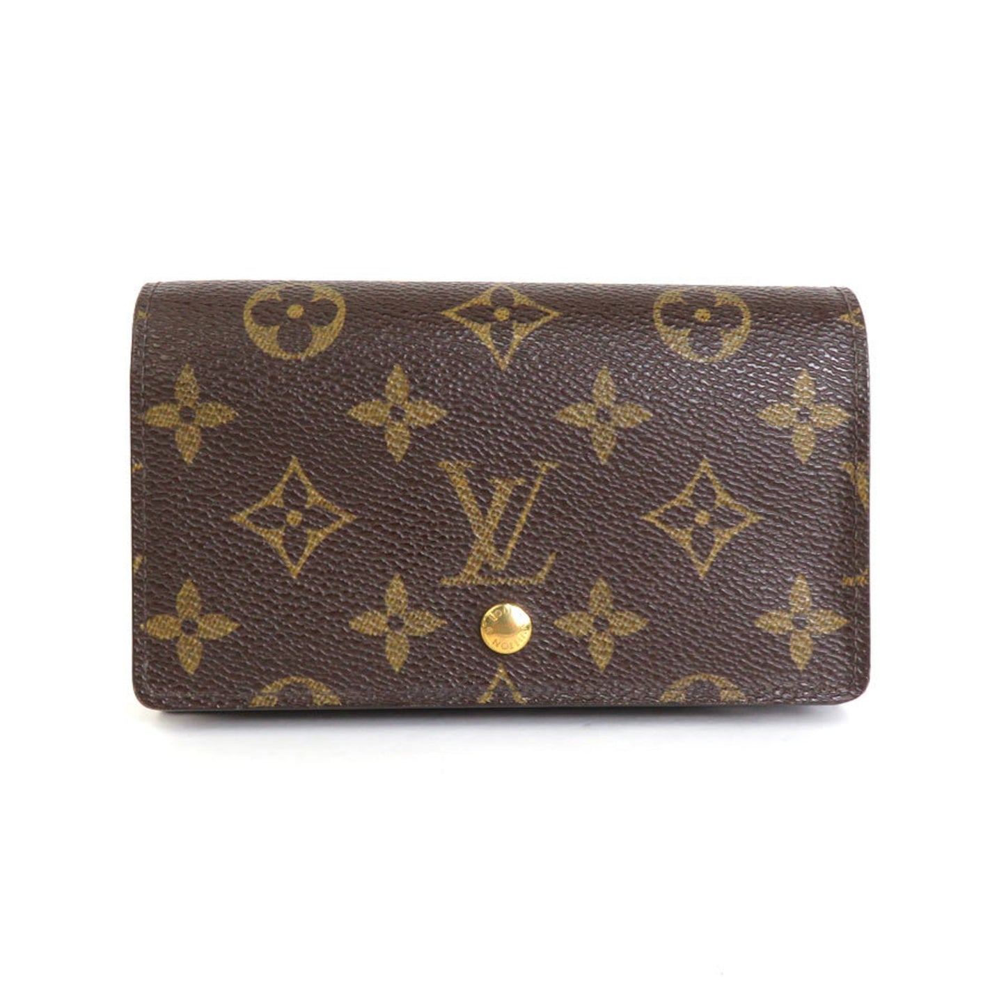 LOUIS VUITTON Bifold Wallet Monogram Porte Monet Bier Tresor Canvas Brown Women's M61730