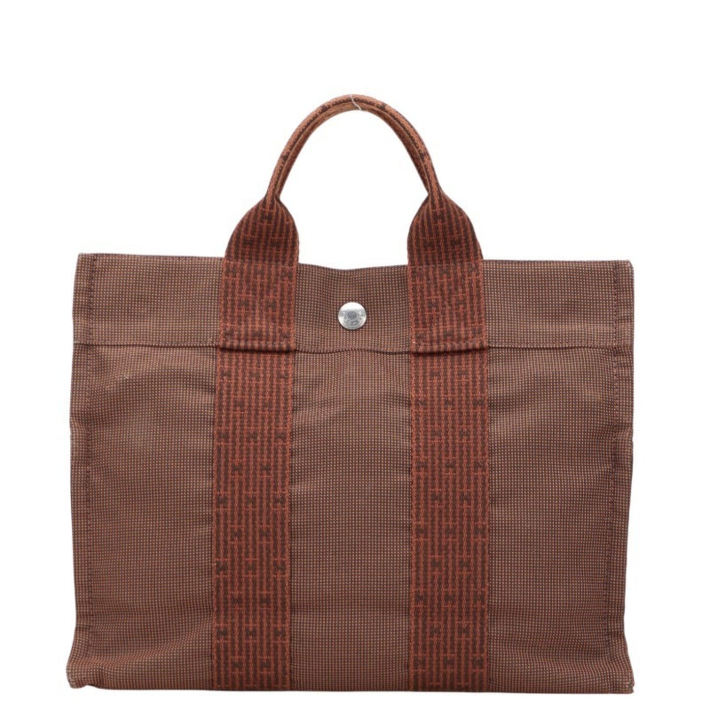 Hermes Her Line Brown Canvas Handbag Tote Bag ( )