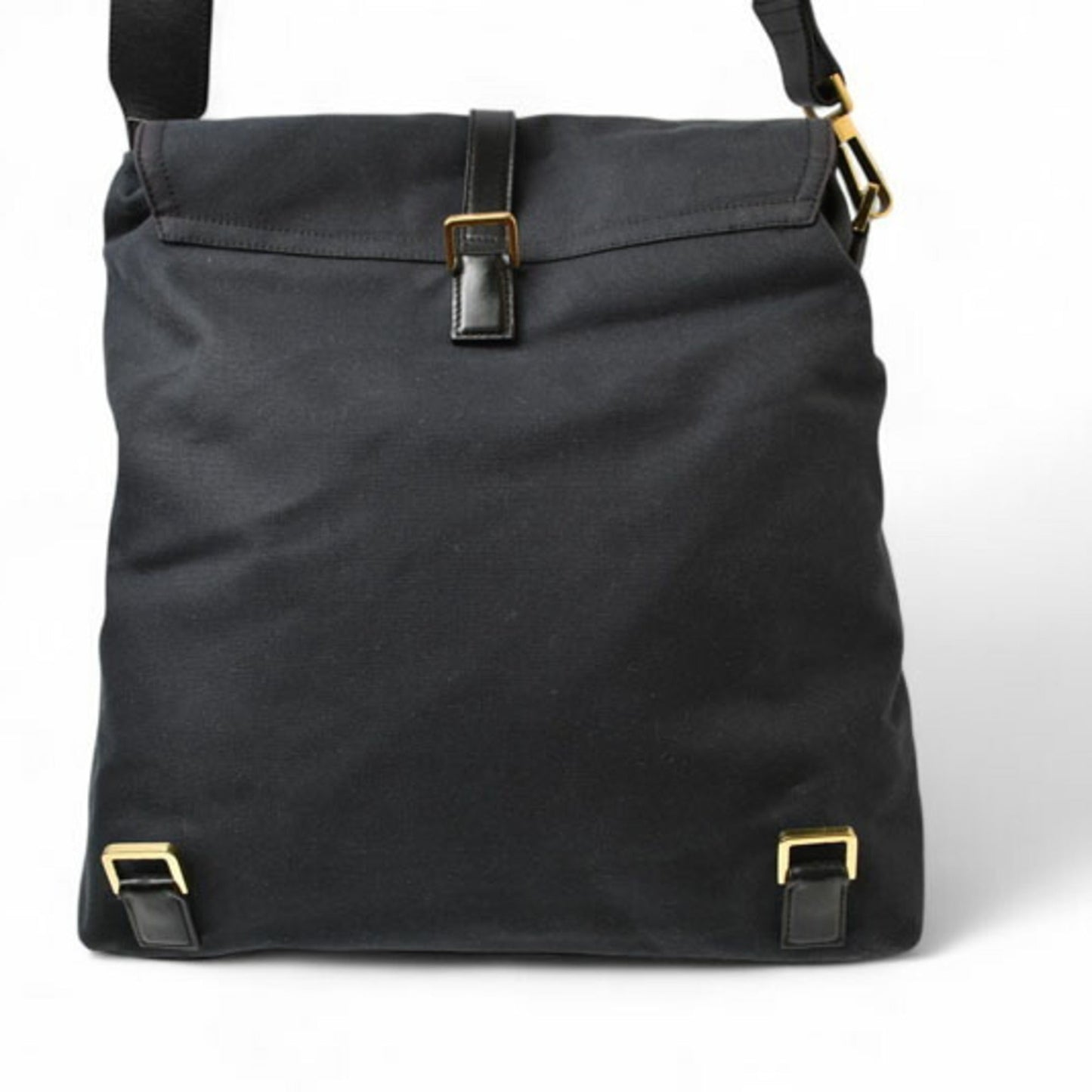 Gucci Black Cotton Canvas Shoulder Bag Sling Bag ( )