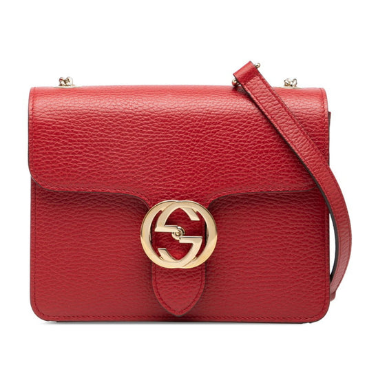 Gucci Red Color Leather Shoulder Bag ( )